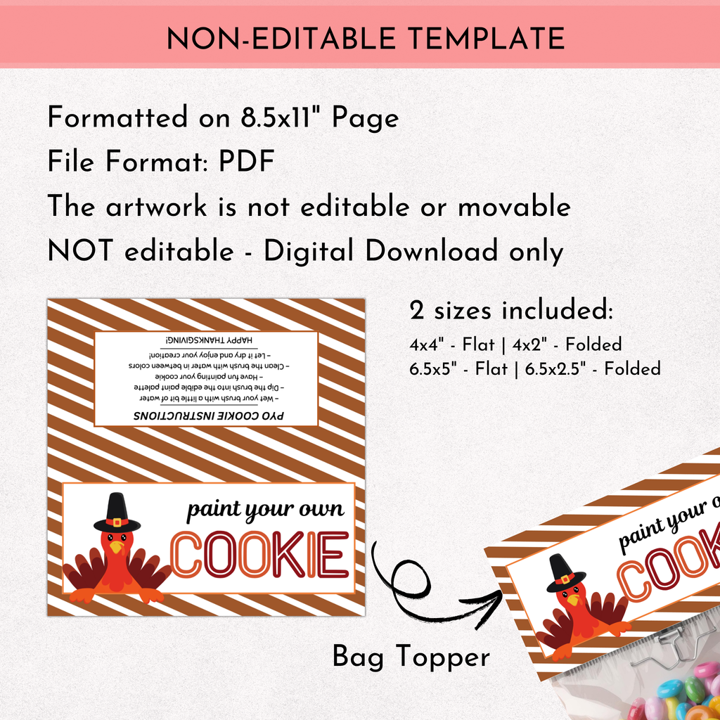 PYO Cookie Bag Topper - Thanksgiving