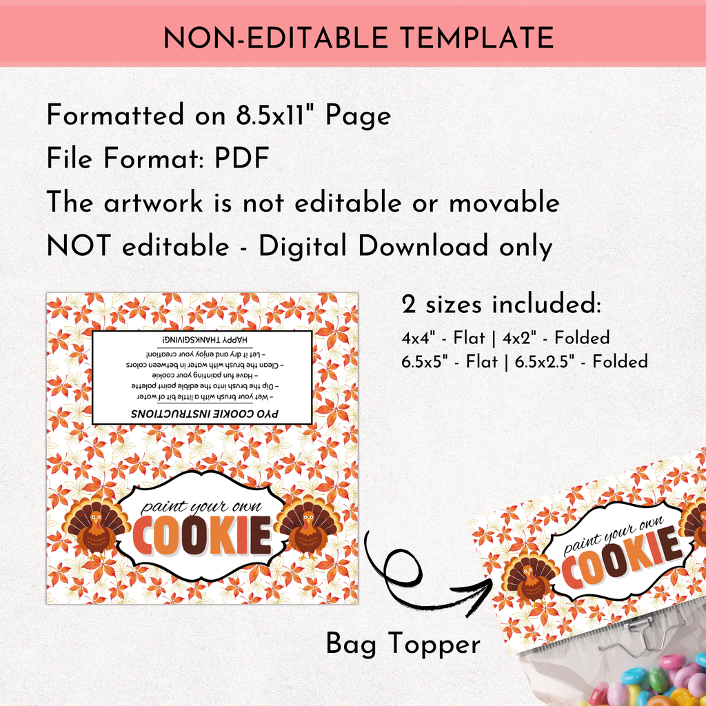 PYO Cookie Bag Topper - Thanksgiving