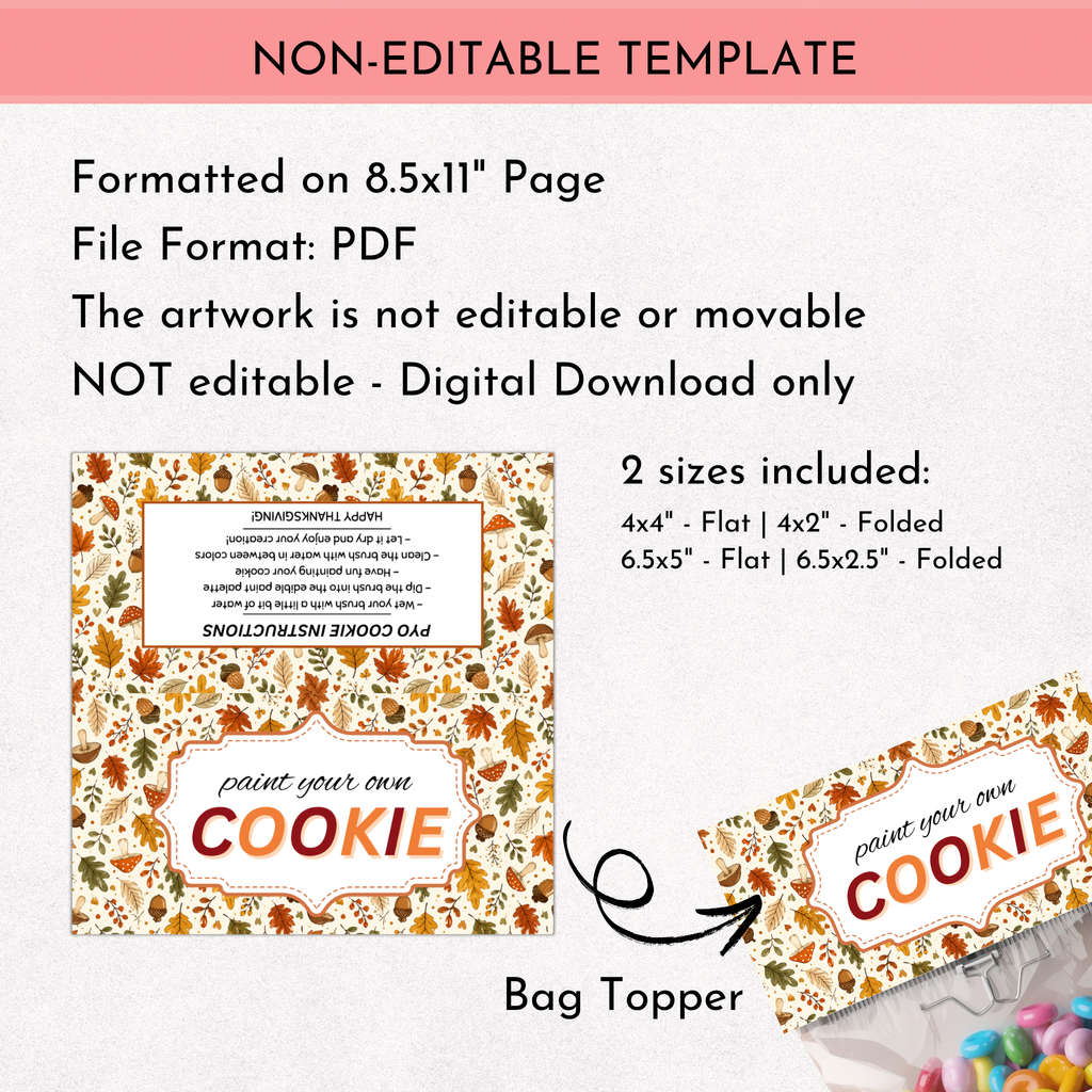 PYO Cookie Bag Topper - Thanksgiving