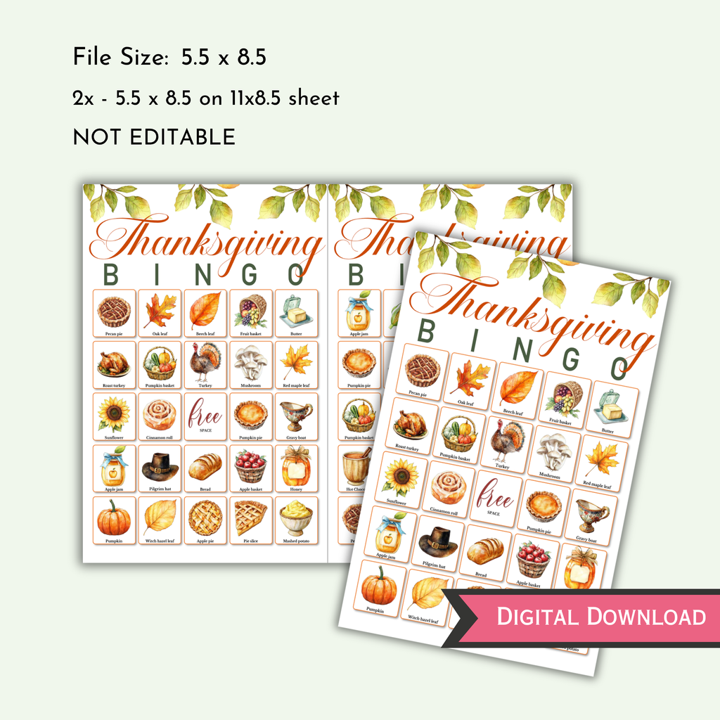 Thanksgiving Bingo Game