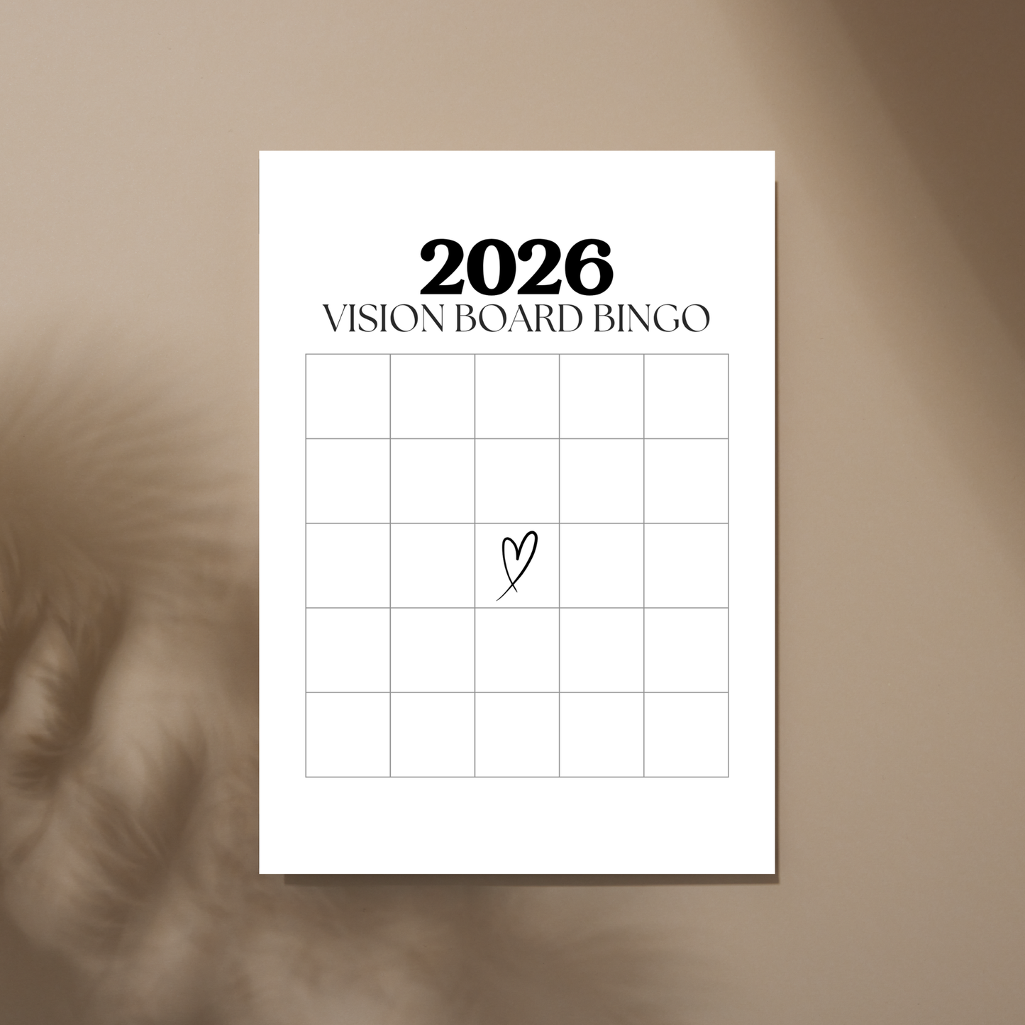 2026 Vision Board Bingo Printable