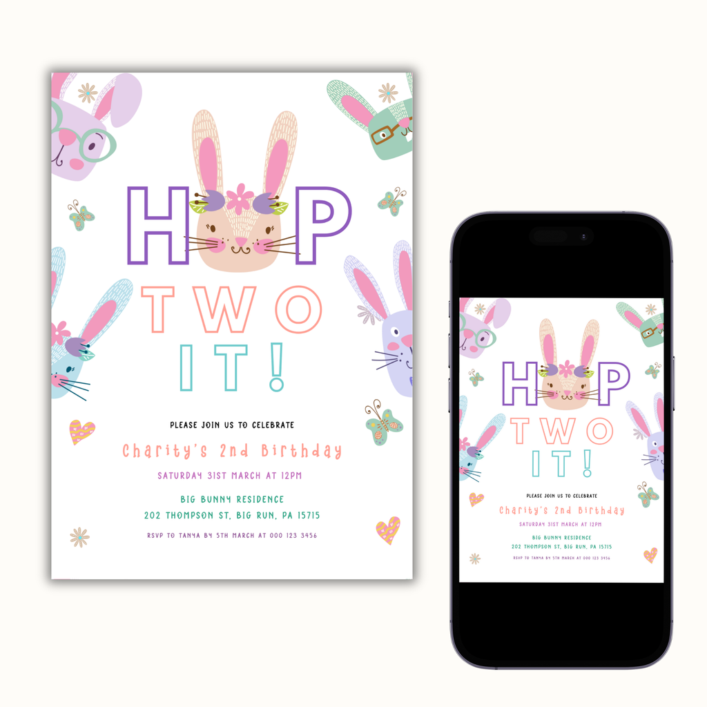 Hop Two It Birthday Invitation Template