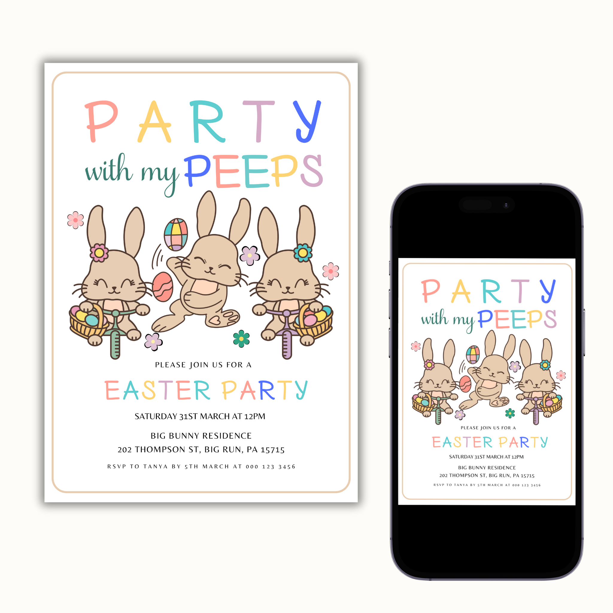 Party with My Peeps Invitation Template