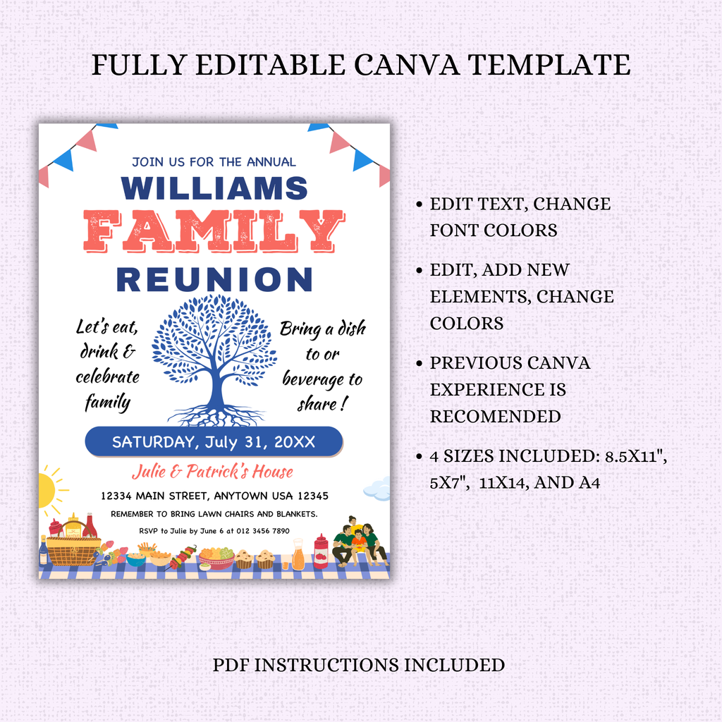 Editable Family Reunion Flyer