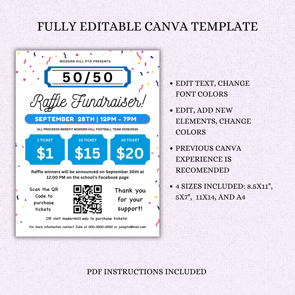 50/50 Raffle Fundraiser Flyer Template