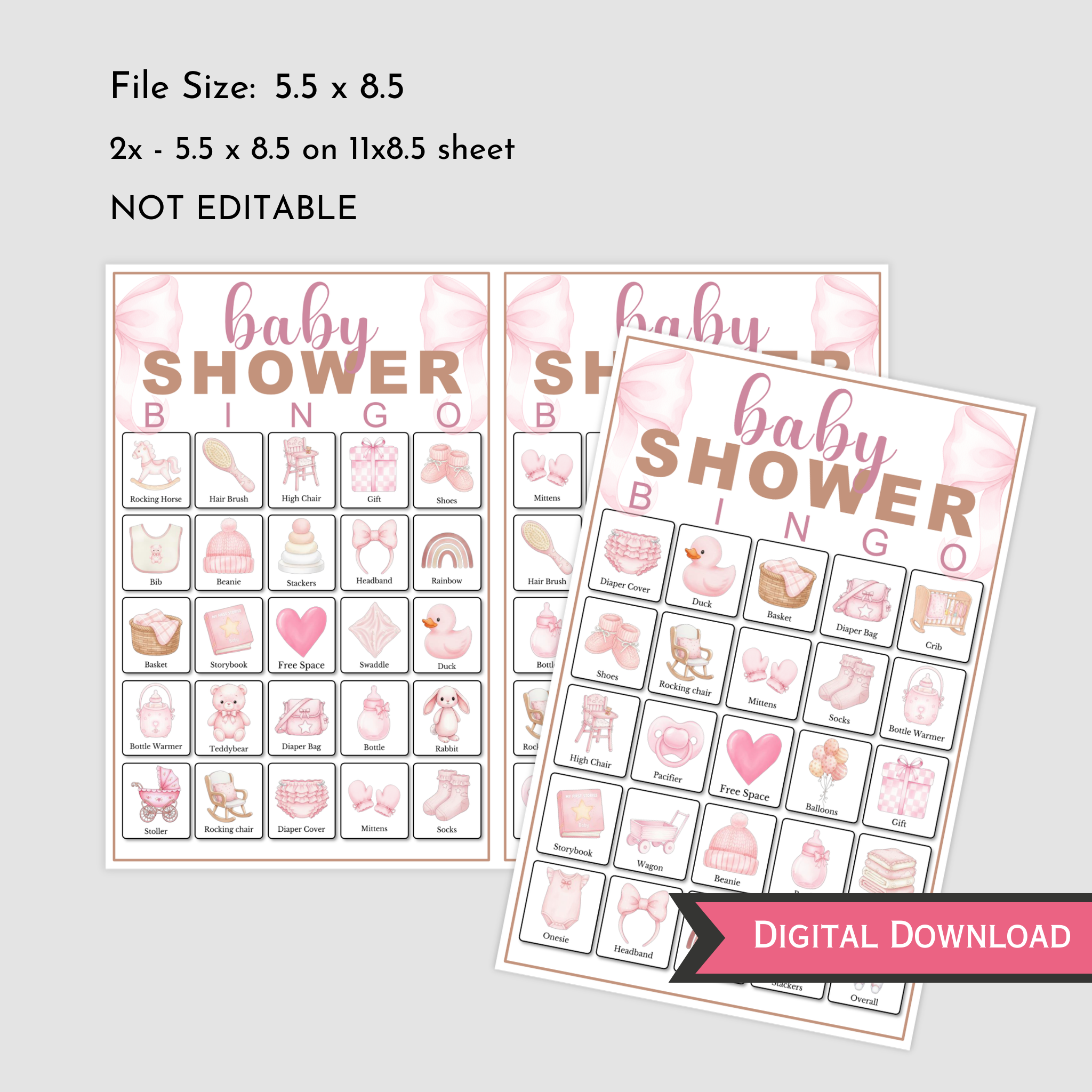 Girl Baby Shower Bingo