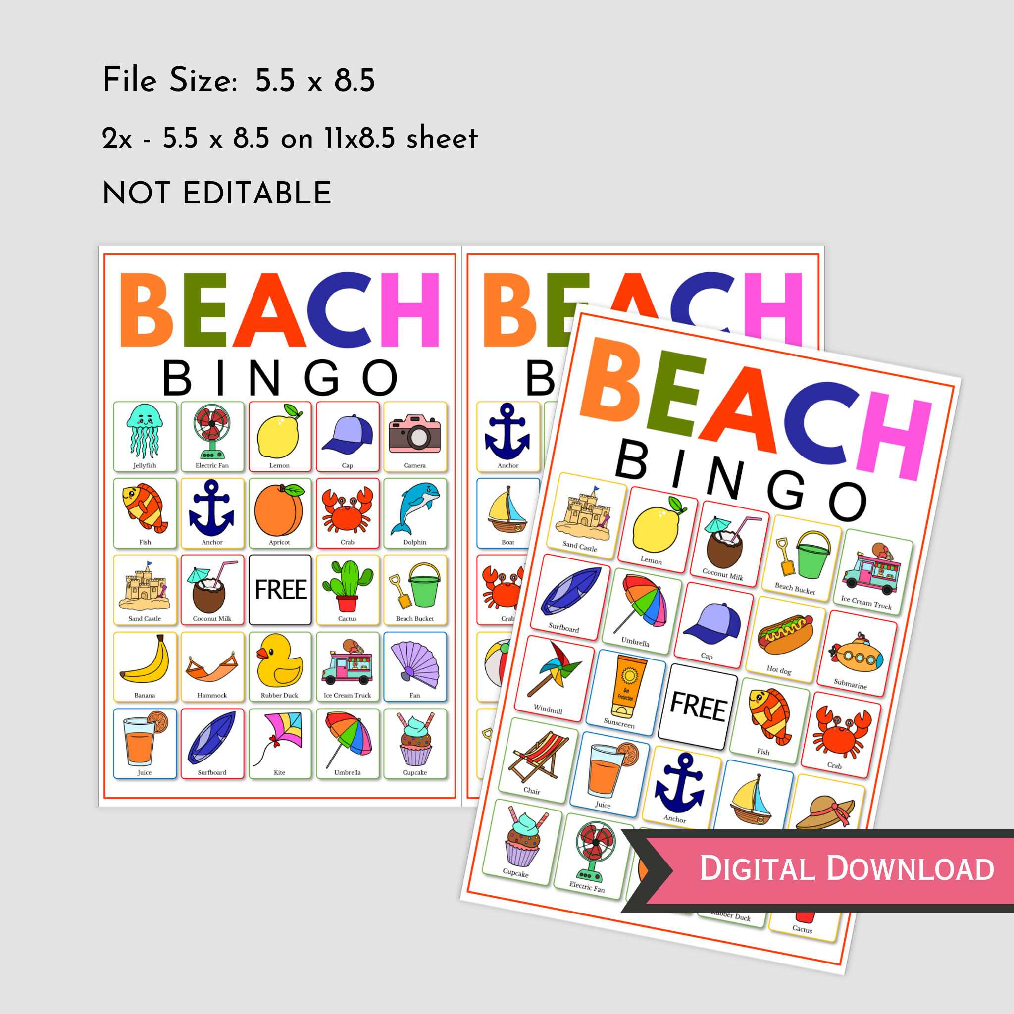 Beach Bingo Game
