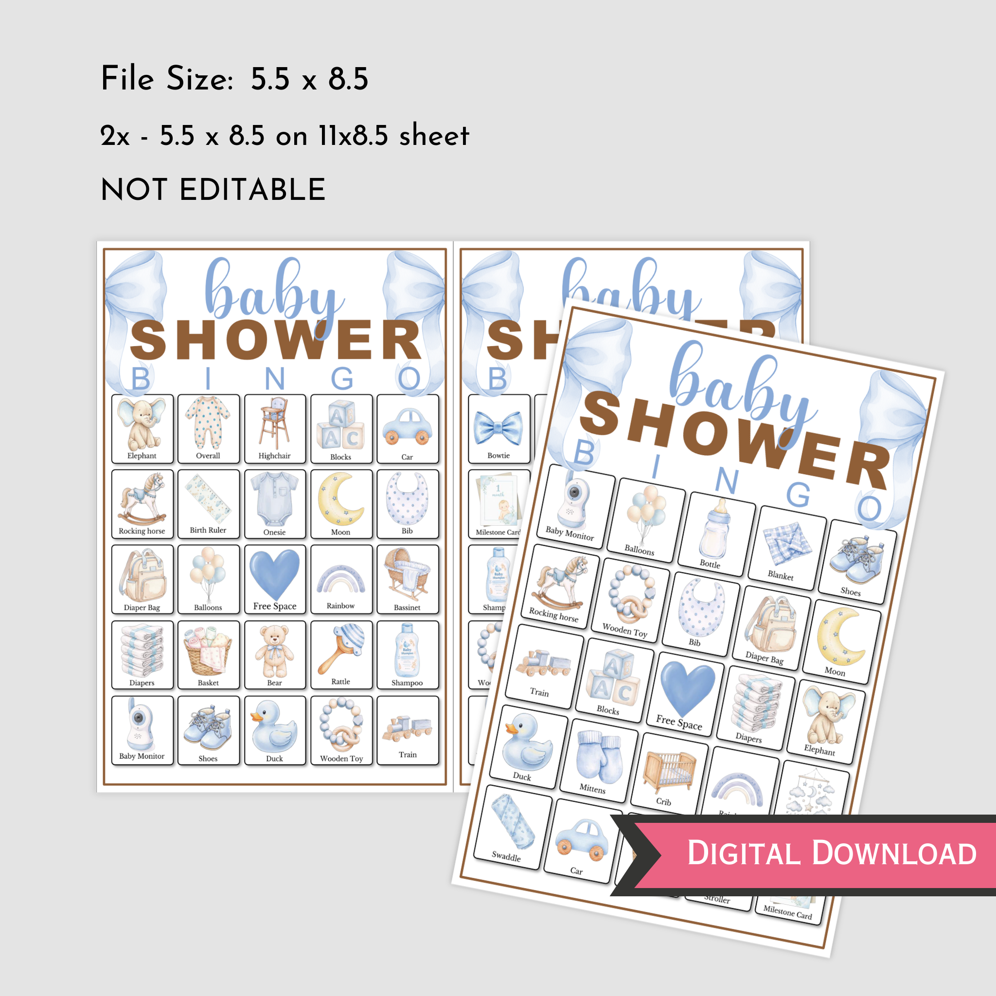 Boy Baby Shower Bingo