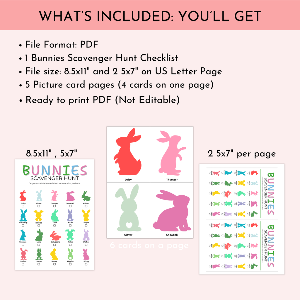 Bunnies Scavenger Hunt