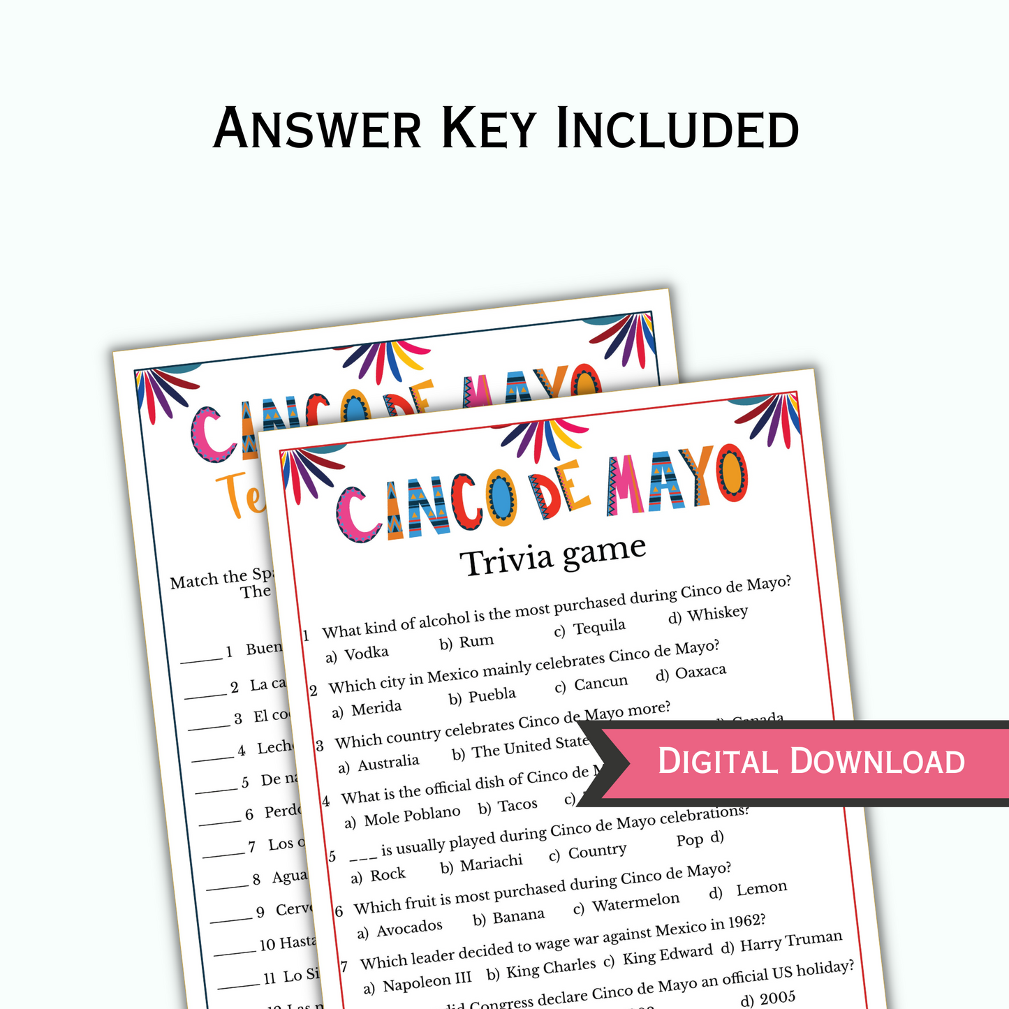 Cinco de Mayo Game Bundle for Kids & Adults - 24 Pack