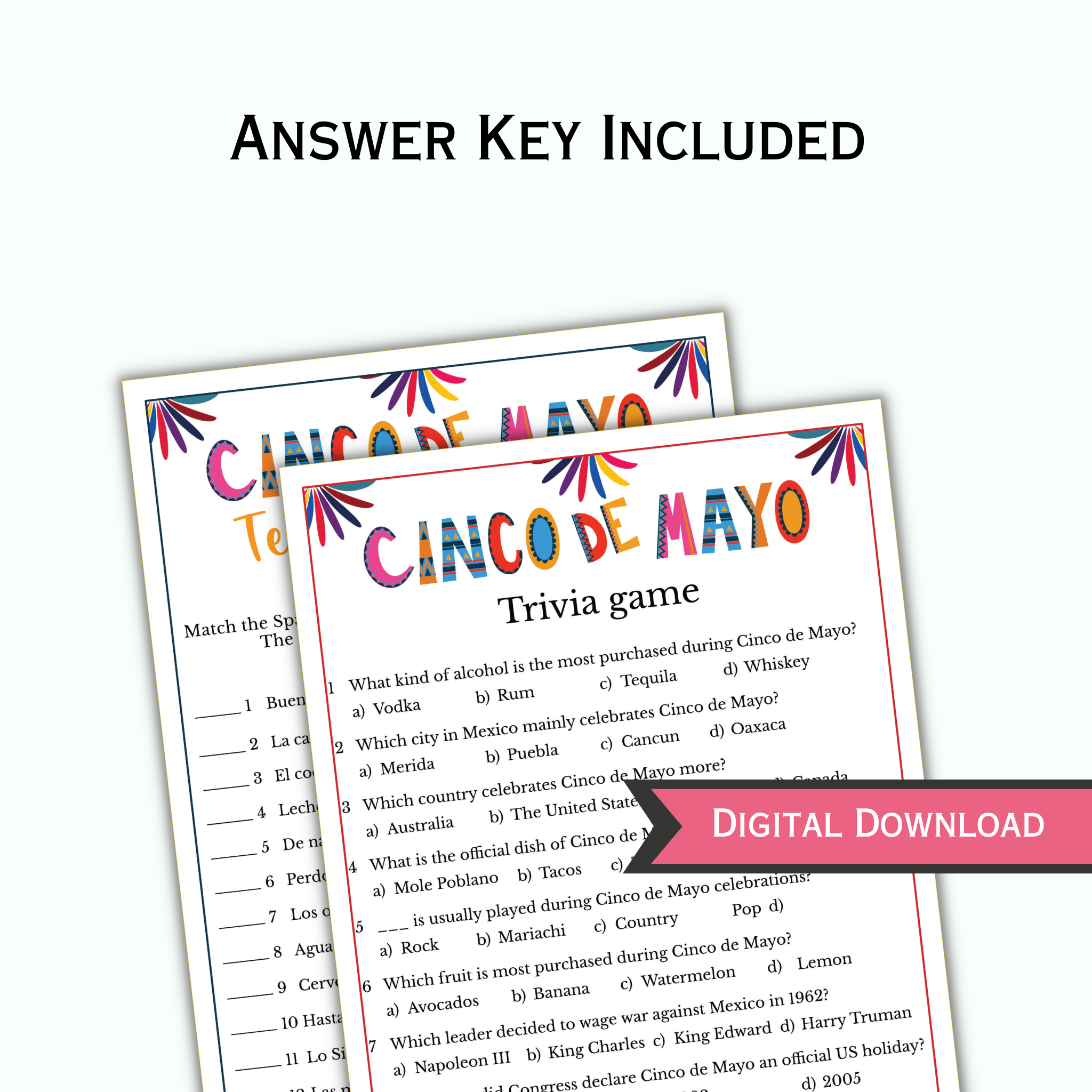 Cinco de Mayo Game Bundle for Kids & Adults - 24 Pack