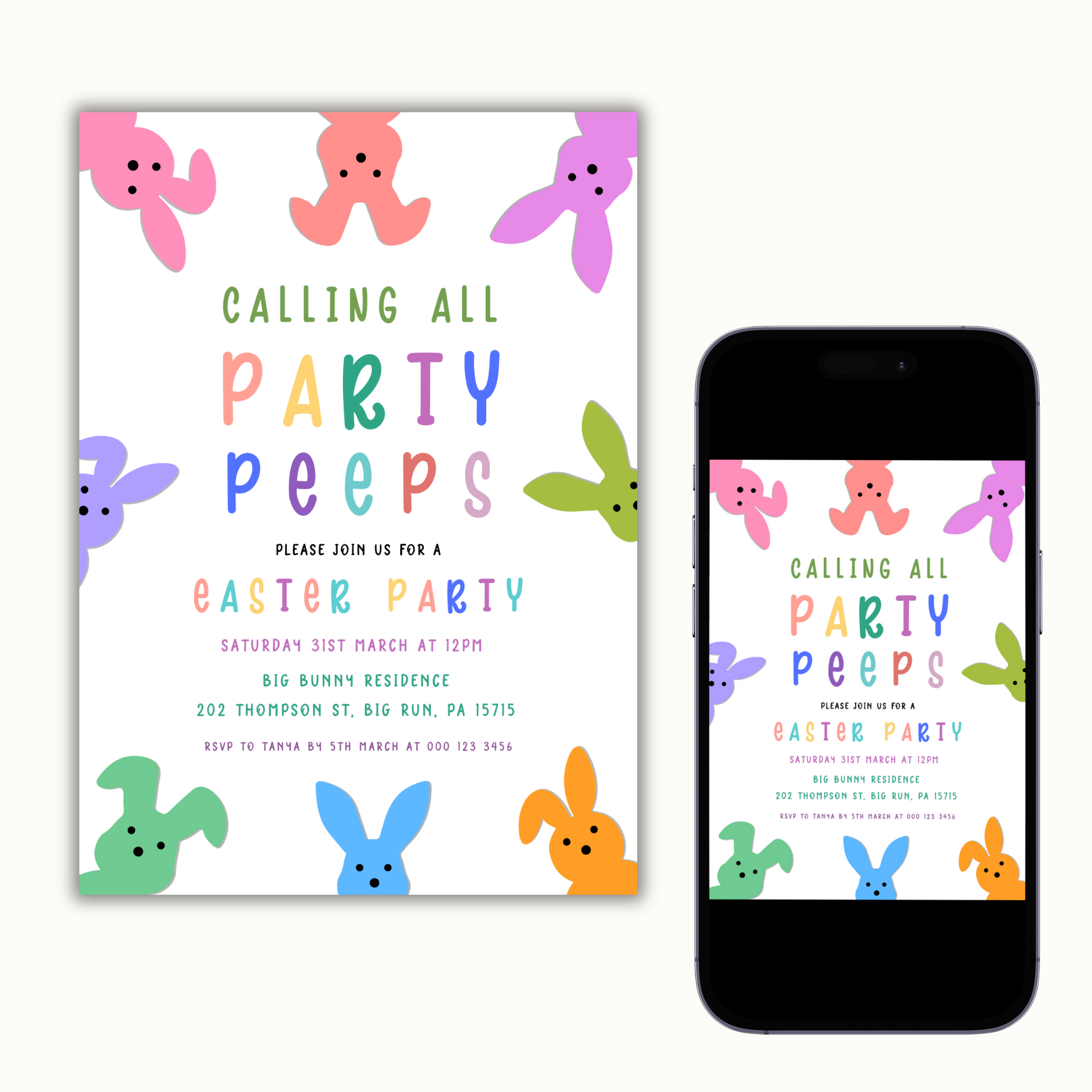 Party with My Peeps Invitation Template