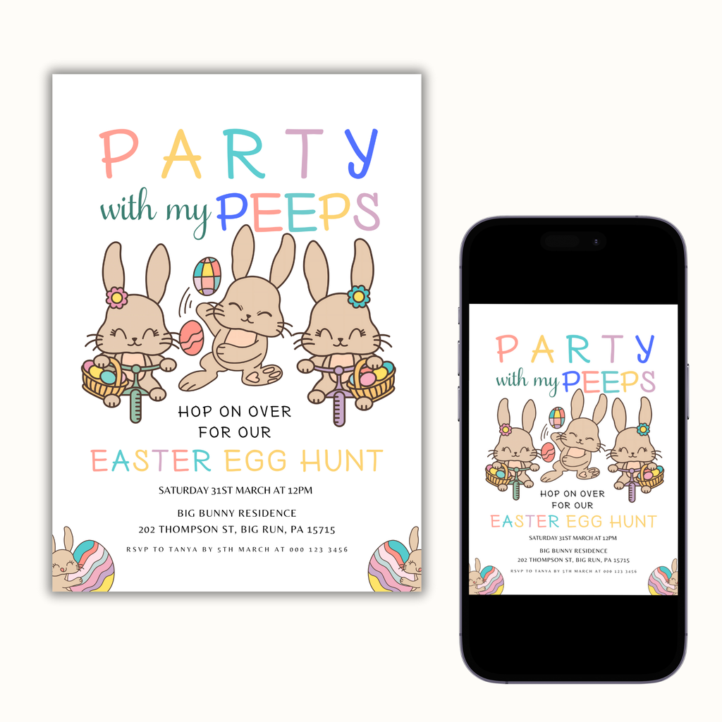 Hop On Over Party with My Peeps Invitation