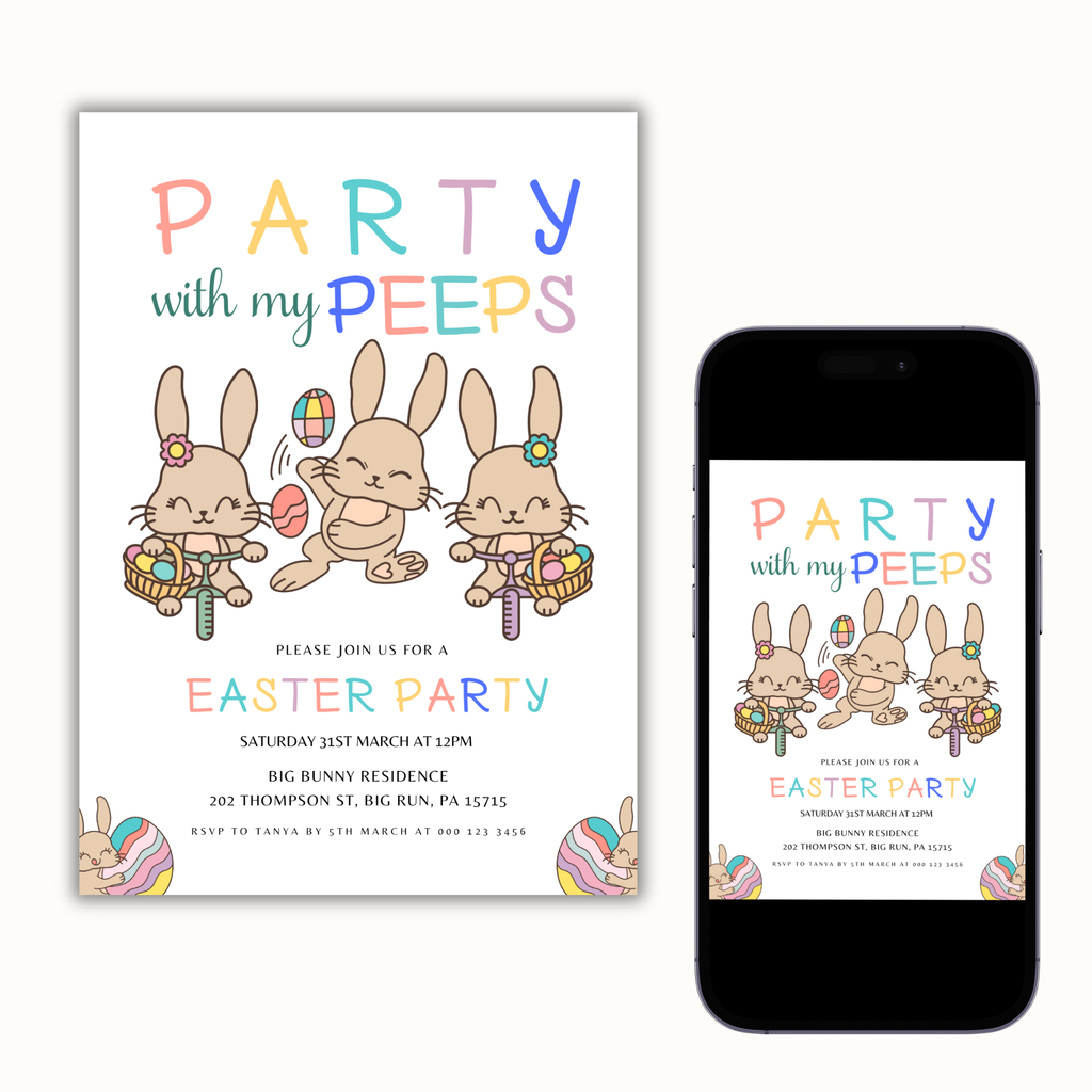 Party with My Peeps Invitation Template