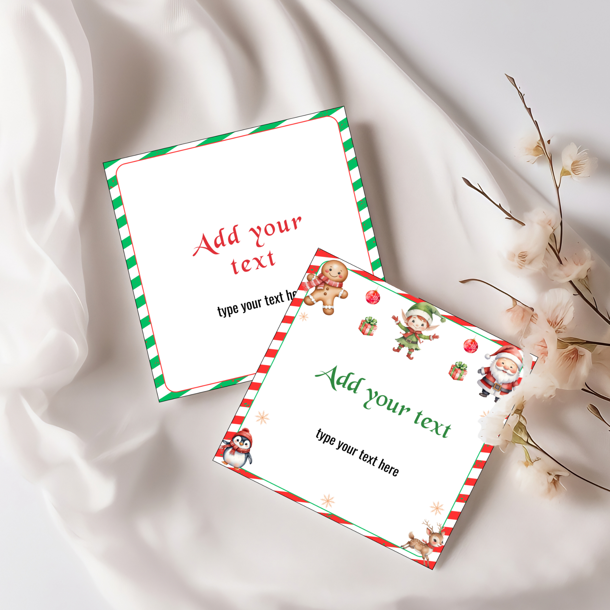 Editable Elf Note Cards Template