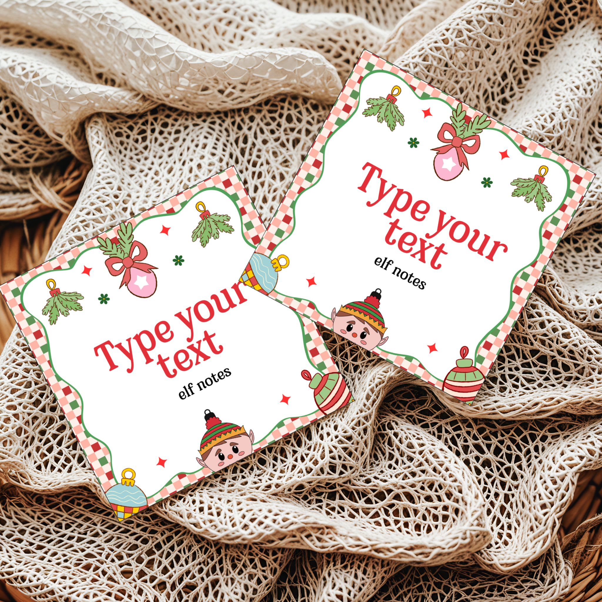 Editable Elf Note Cards