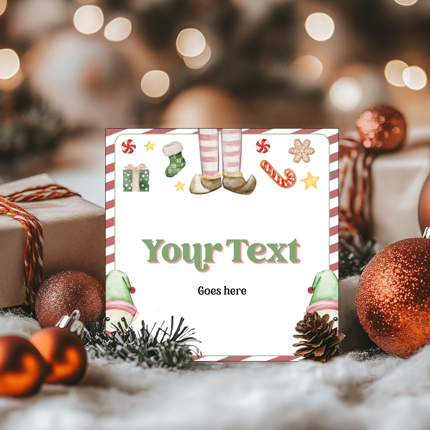 Editable Elf Note Cards Template