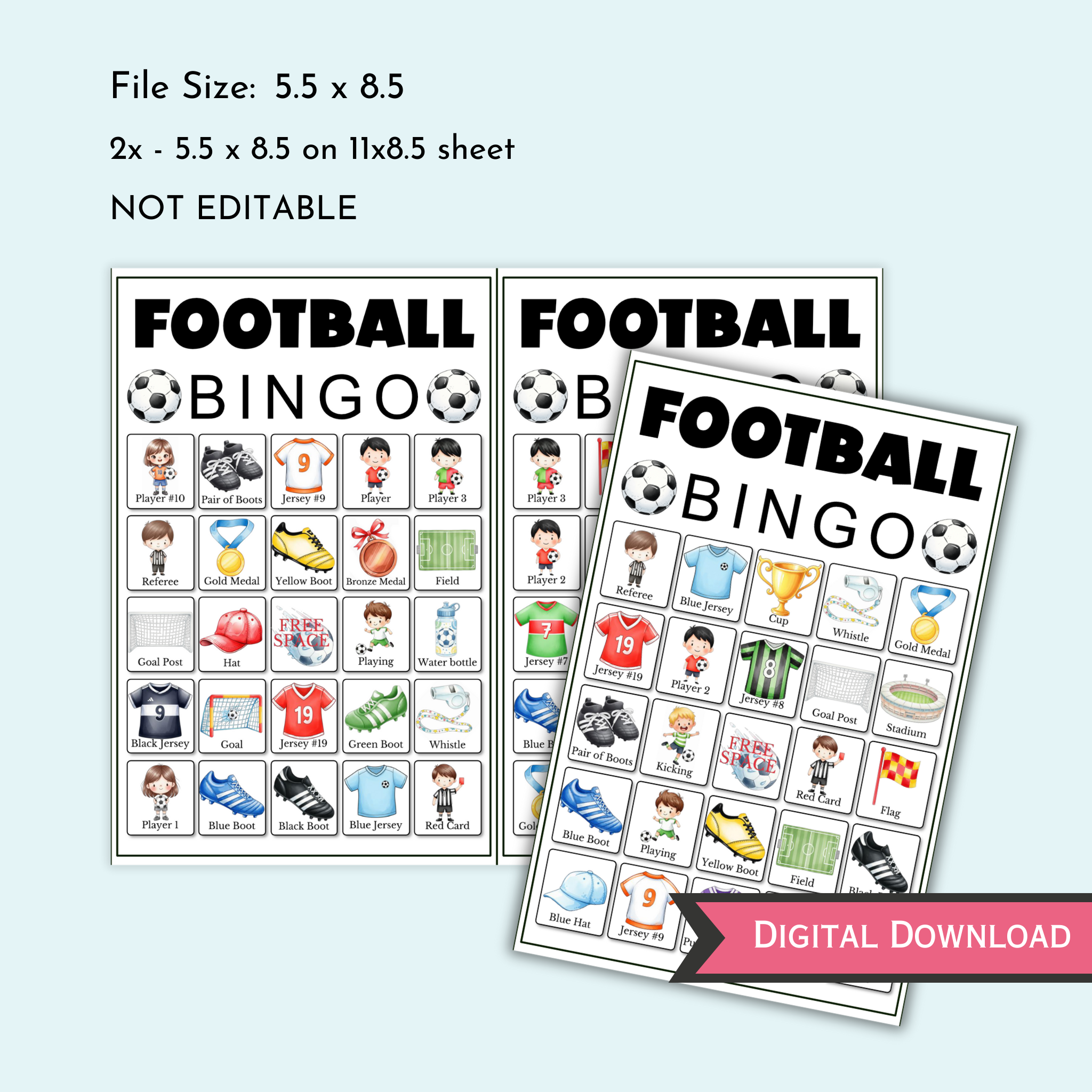 Football (Soccer) Players Bingo Game