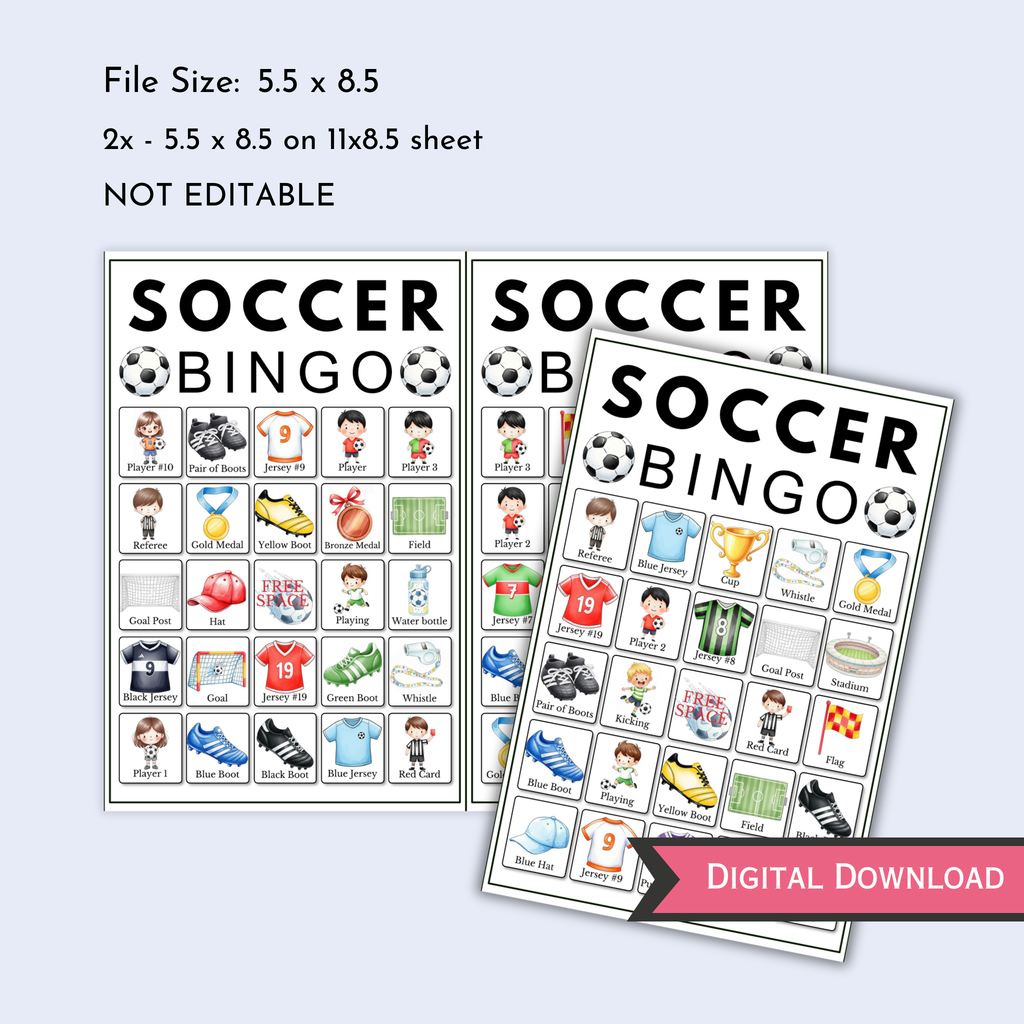 Soccer Players Bingo Game