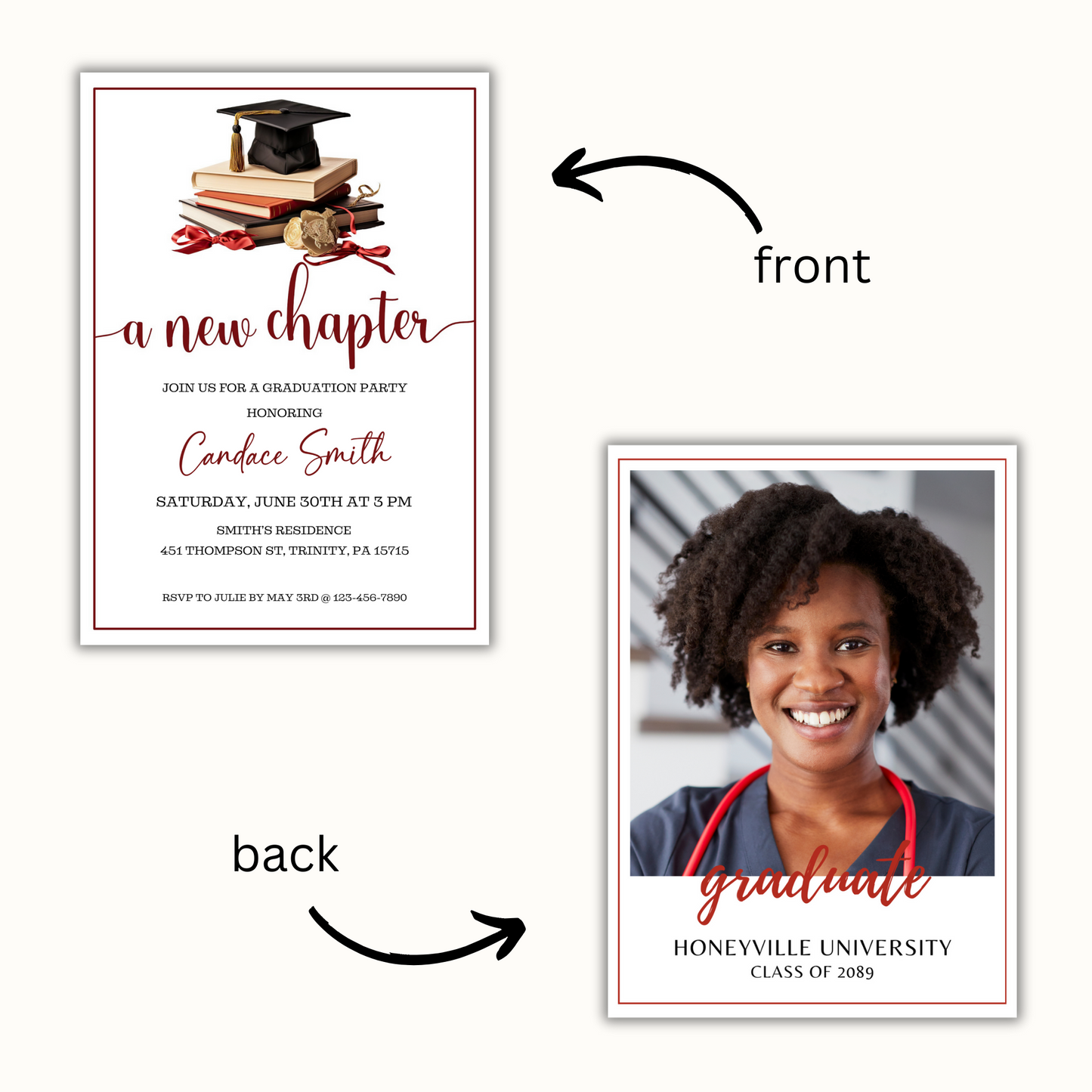 Grad Party Invite Template - A New Chapter