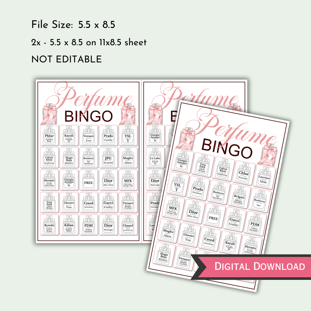 Perfume Bingo Game | 30 Cards