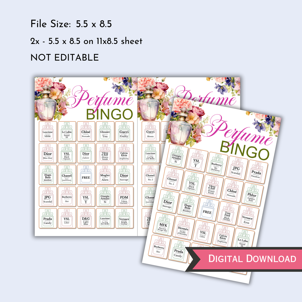 Perfume Bingo Game | 50 Cards