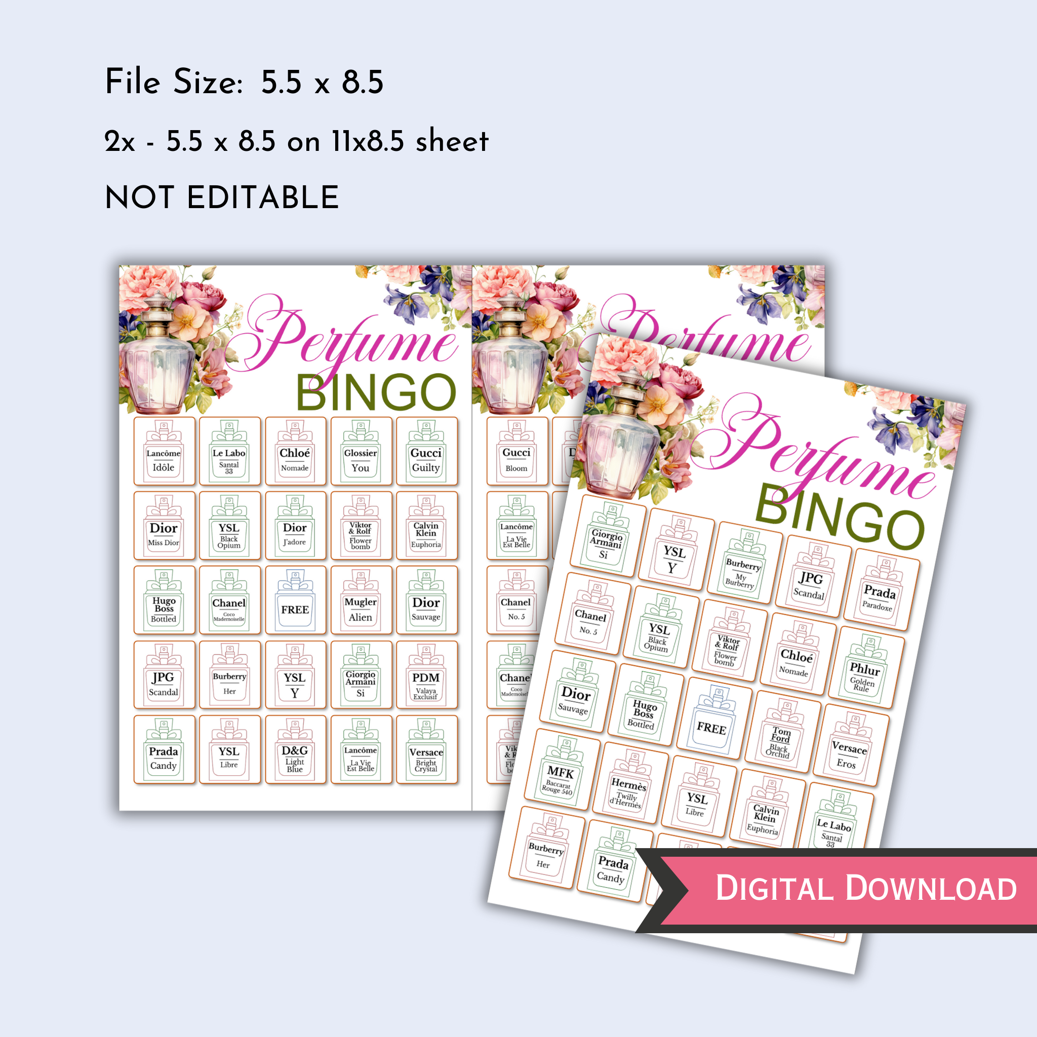 Perfume Bingo Game | 50 Cards