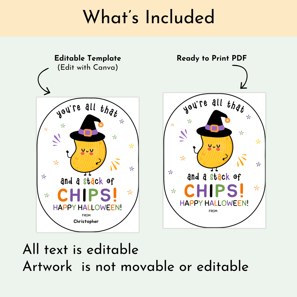 Halloween Potato Chip Label