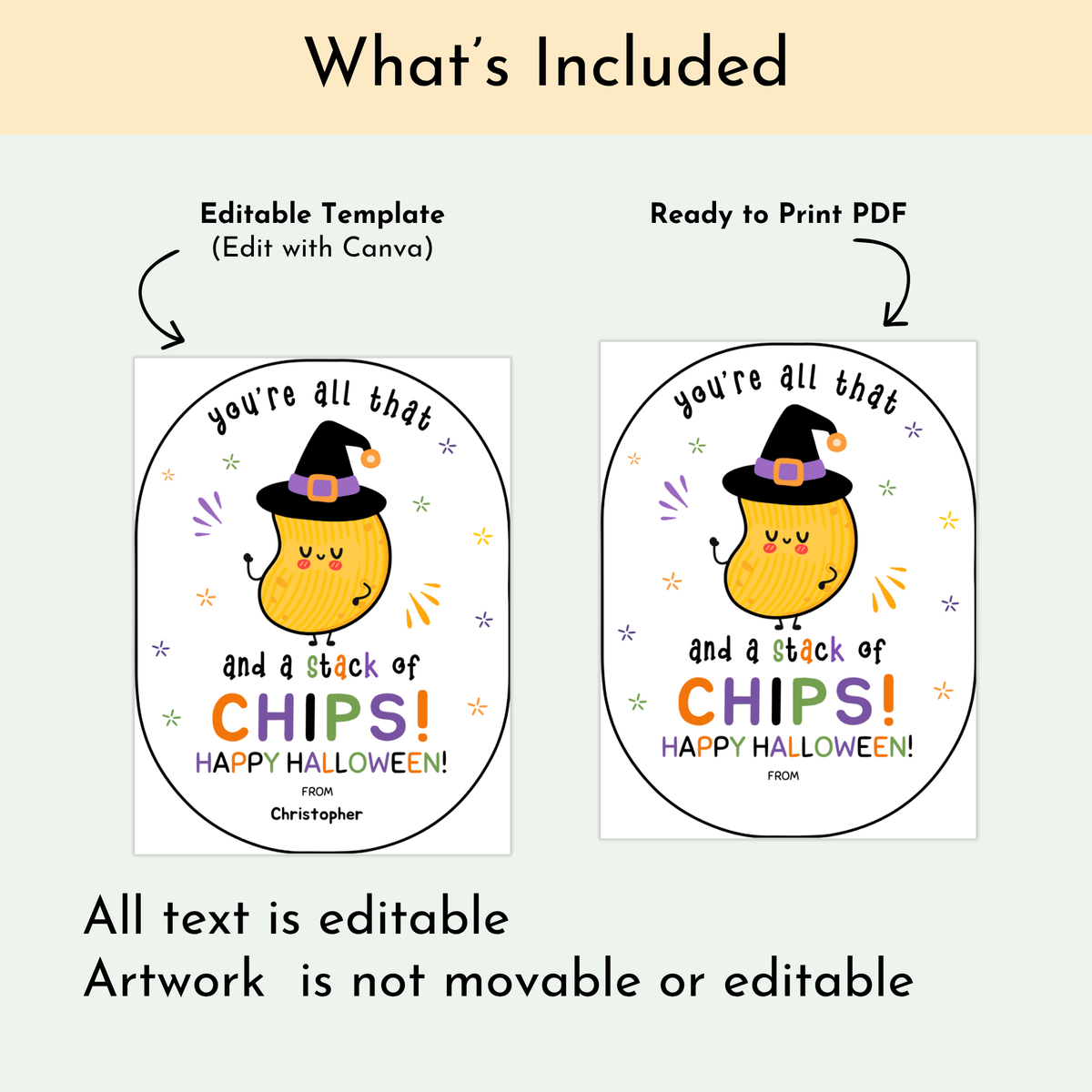 Halloween Potato Chip Label