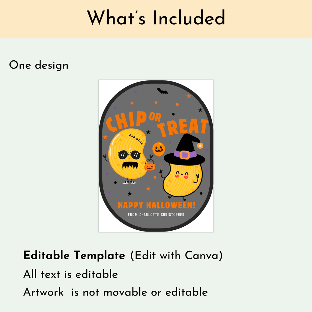 Halloween Potato Chip Label - Chip or Treat