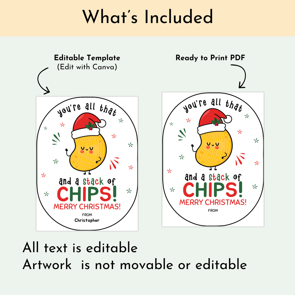 Christmas Potato Chip Label
