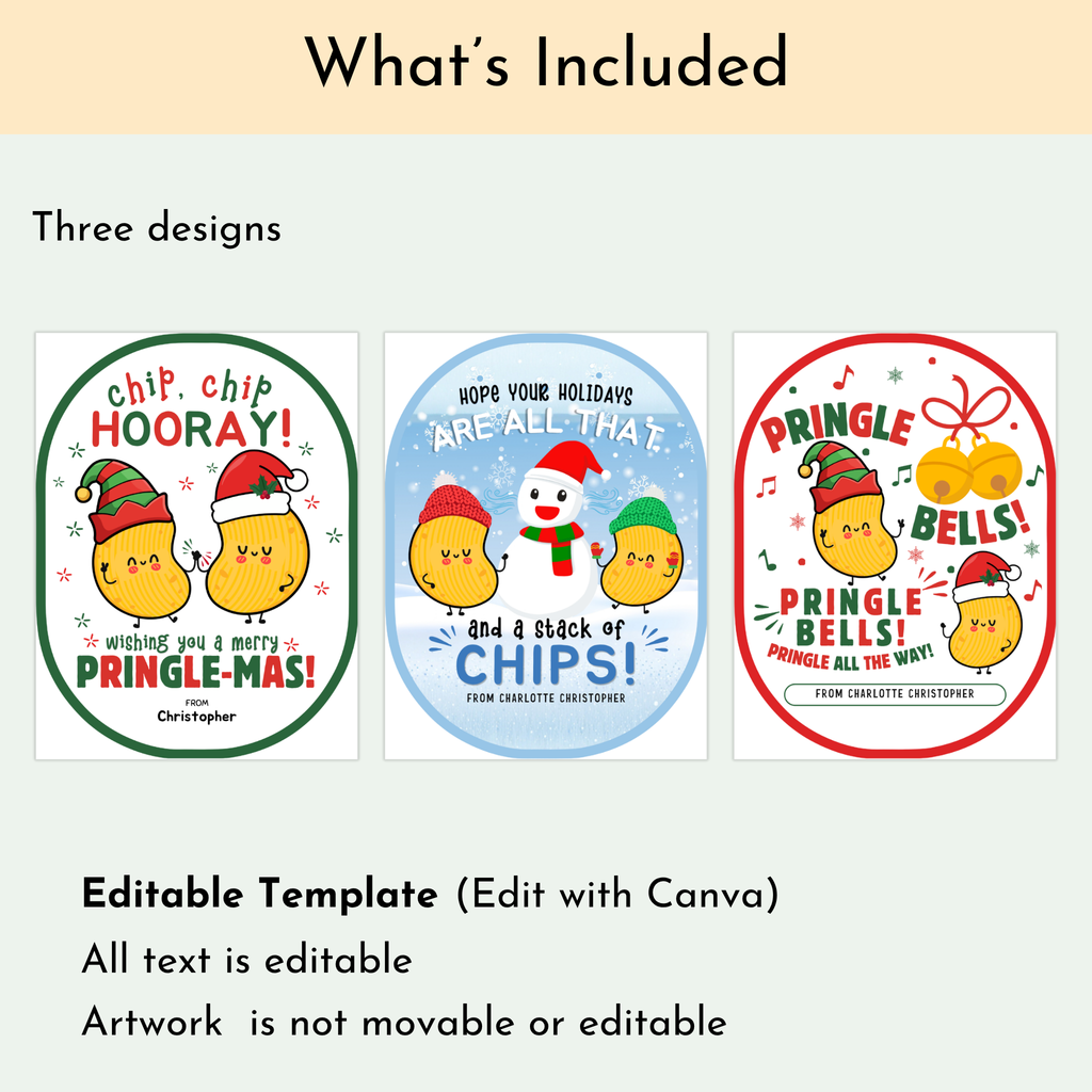 Christmas Potato Chip Labels