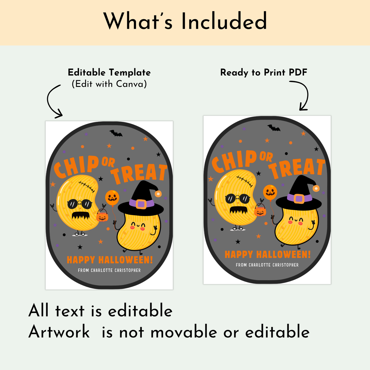 Halloween Potato Chip Label - Chip or Treat