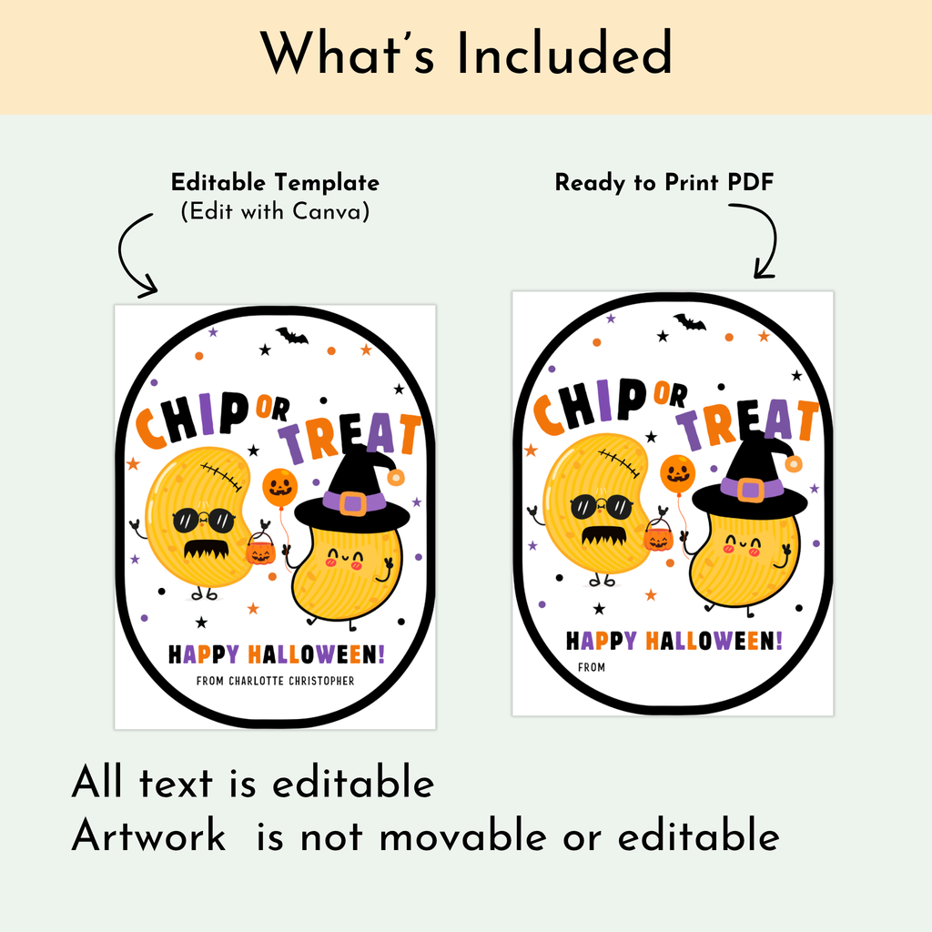 Halloween Potato Chip Label - Chip or Treat
