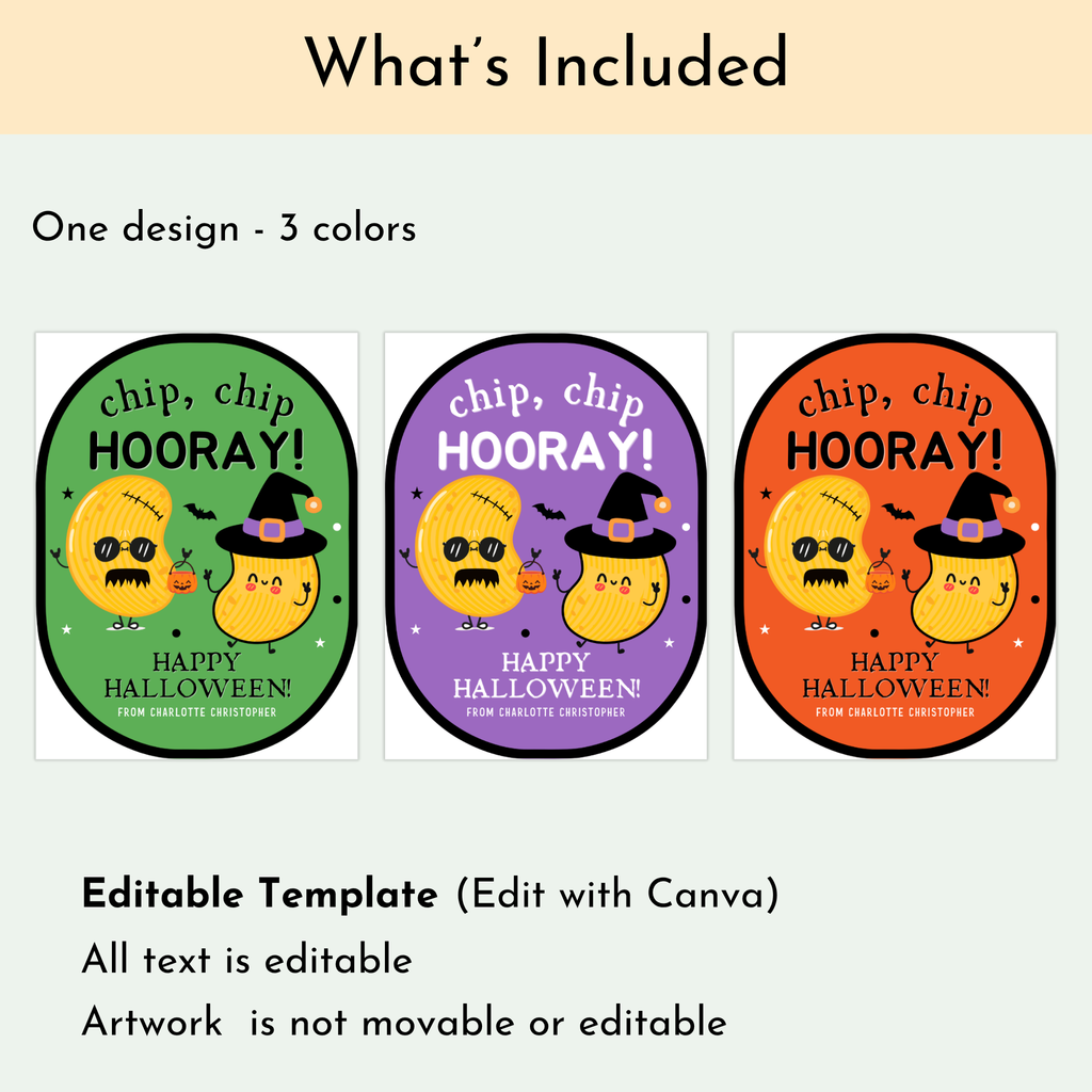 Halloween Potato Chip Labels - Chip Chip