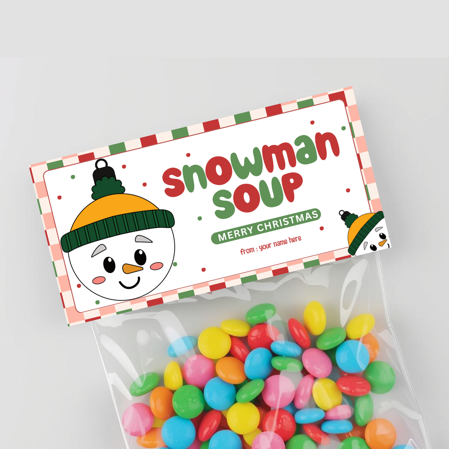 Christmas Treat Bag Toppers Set | Editable 02