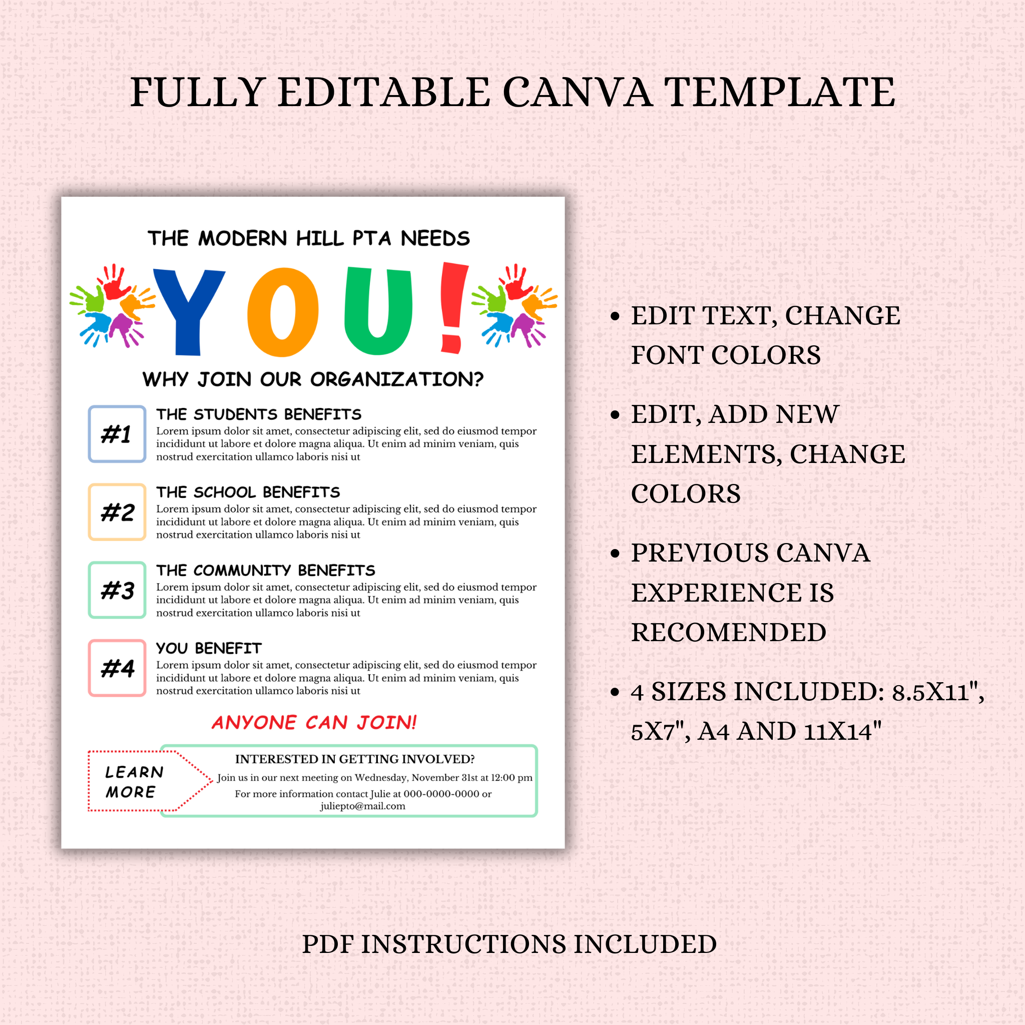 Ultimate PTO PTA Flyer/Form Template Bundle