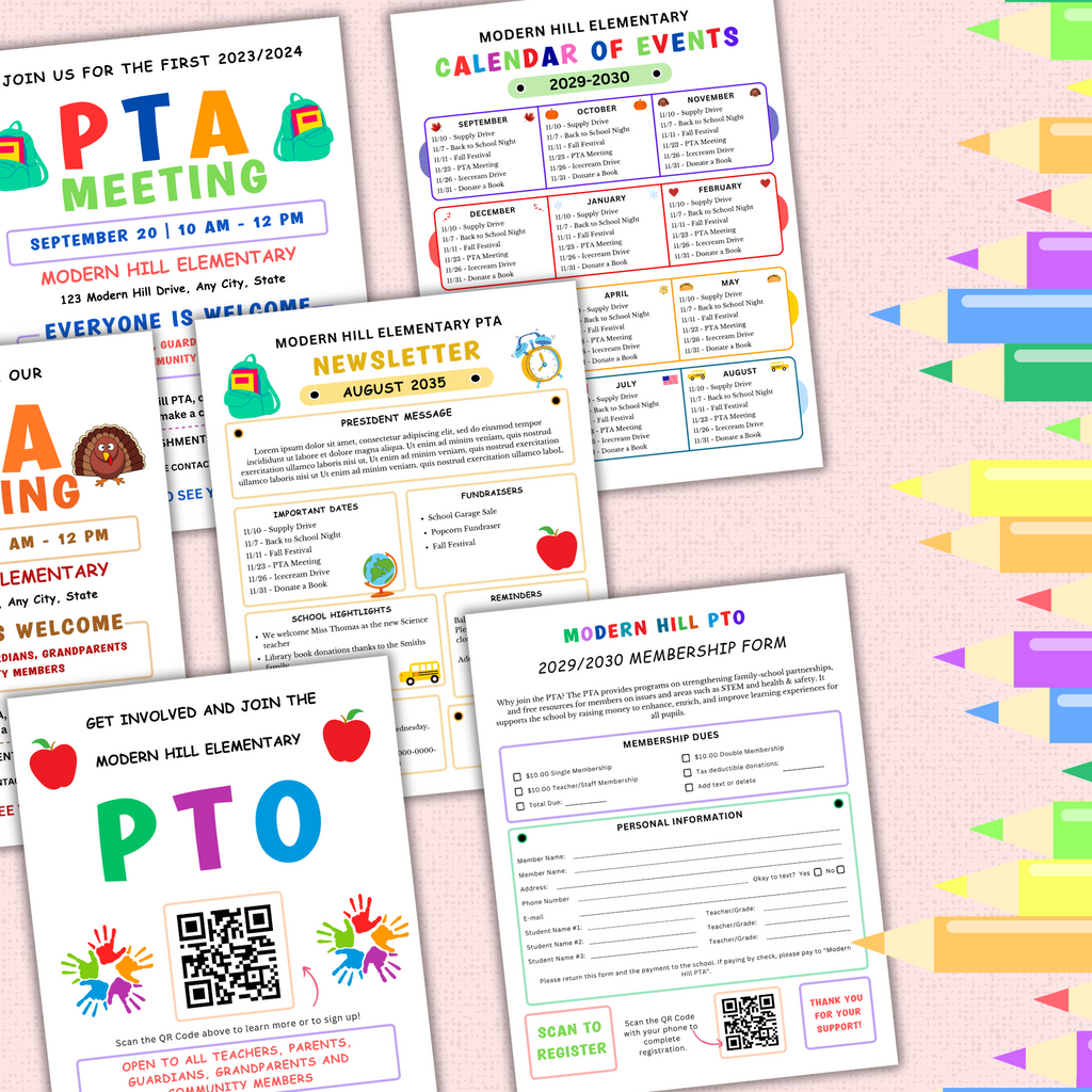Ultimate PTO PTA Flyer/Form Template Bundle