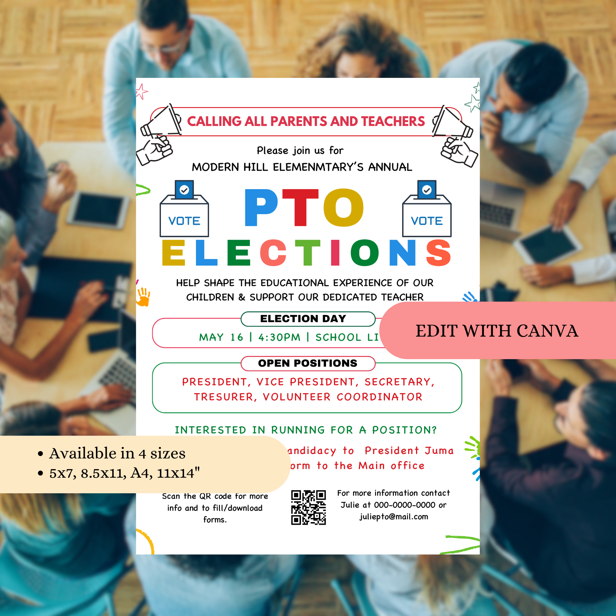 PTO Election Volunteer Flyer