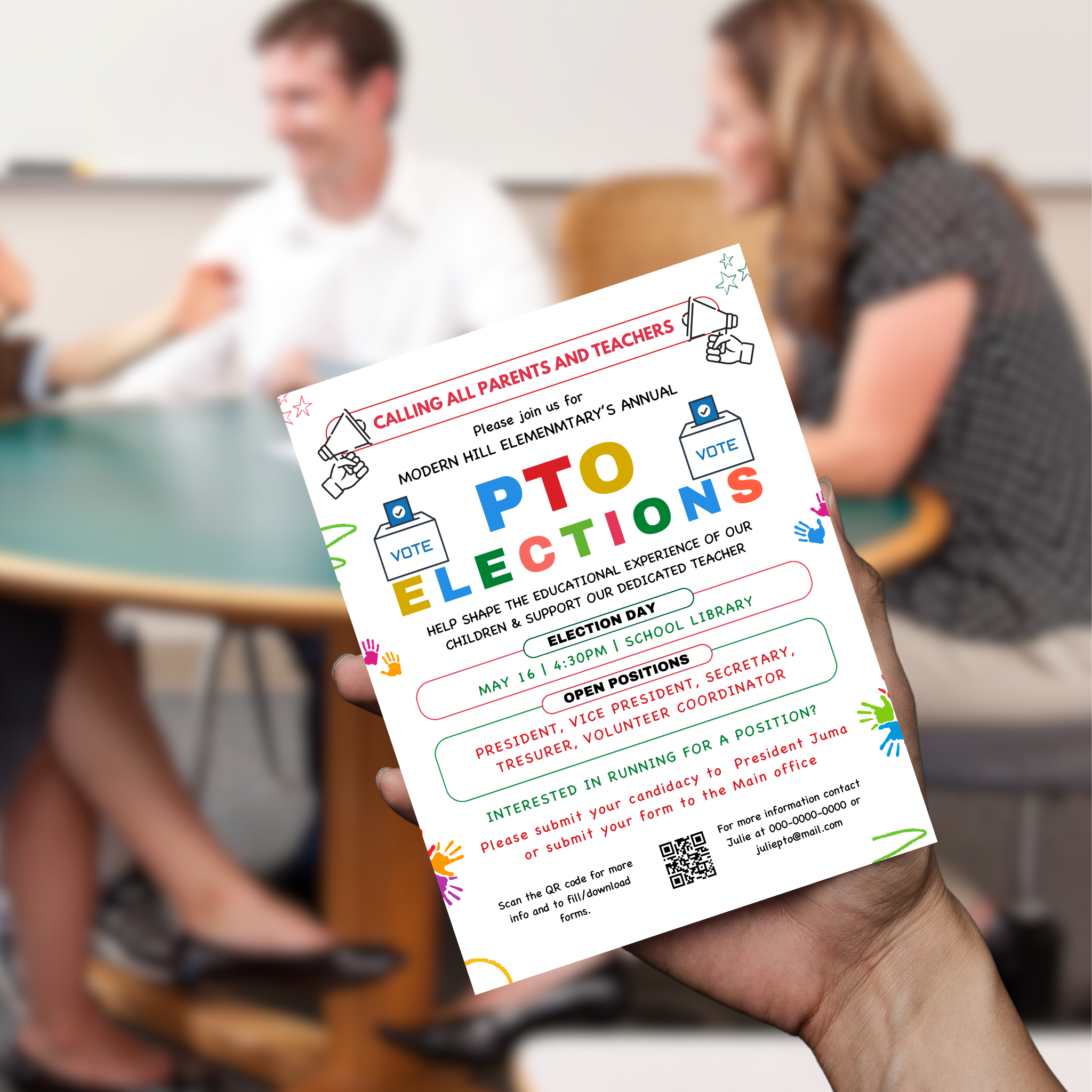 PTO Election Volunteer Flyer