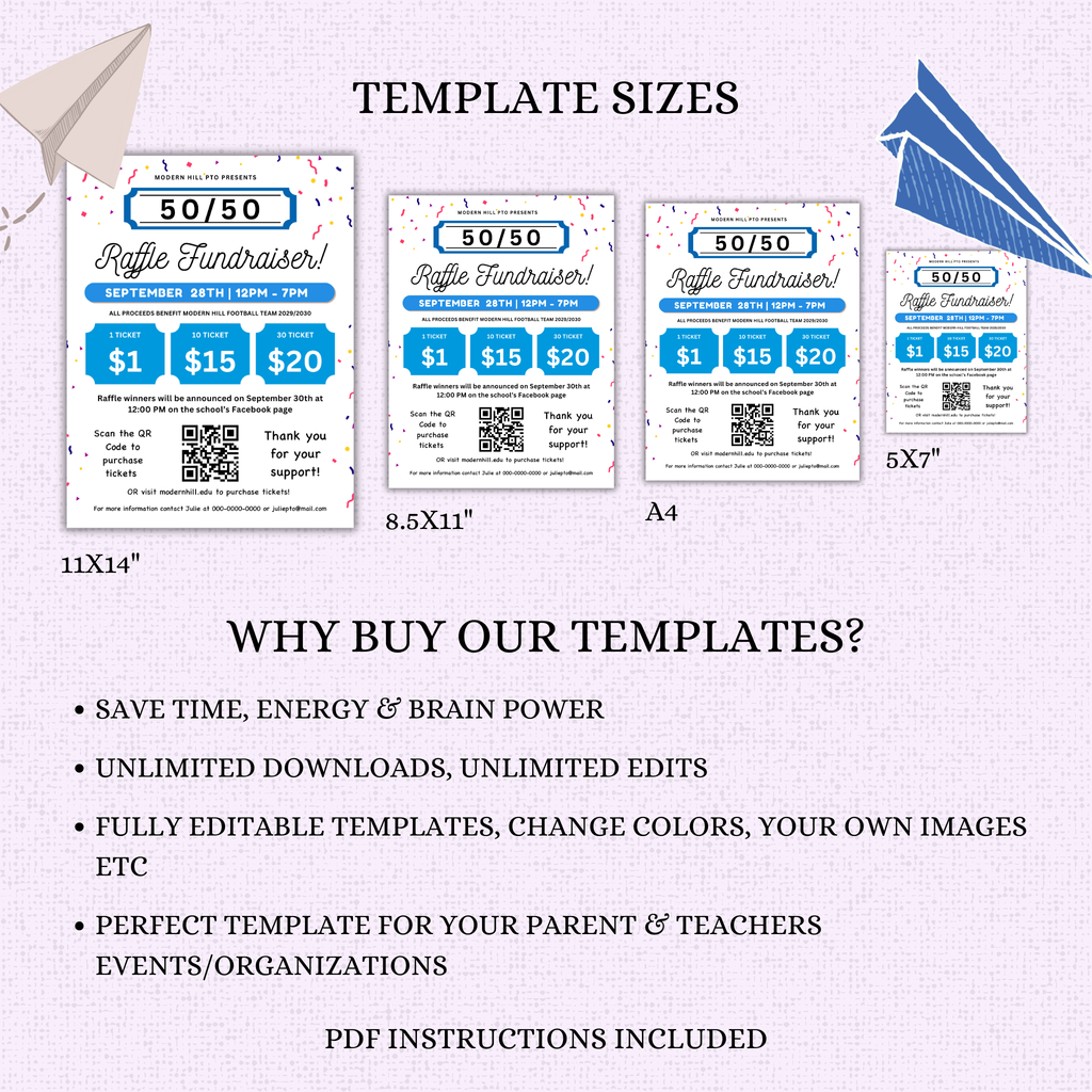 50/50 Raffle Fundraiser Flyer Template