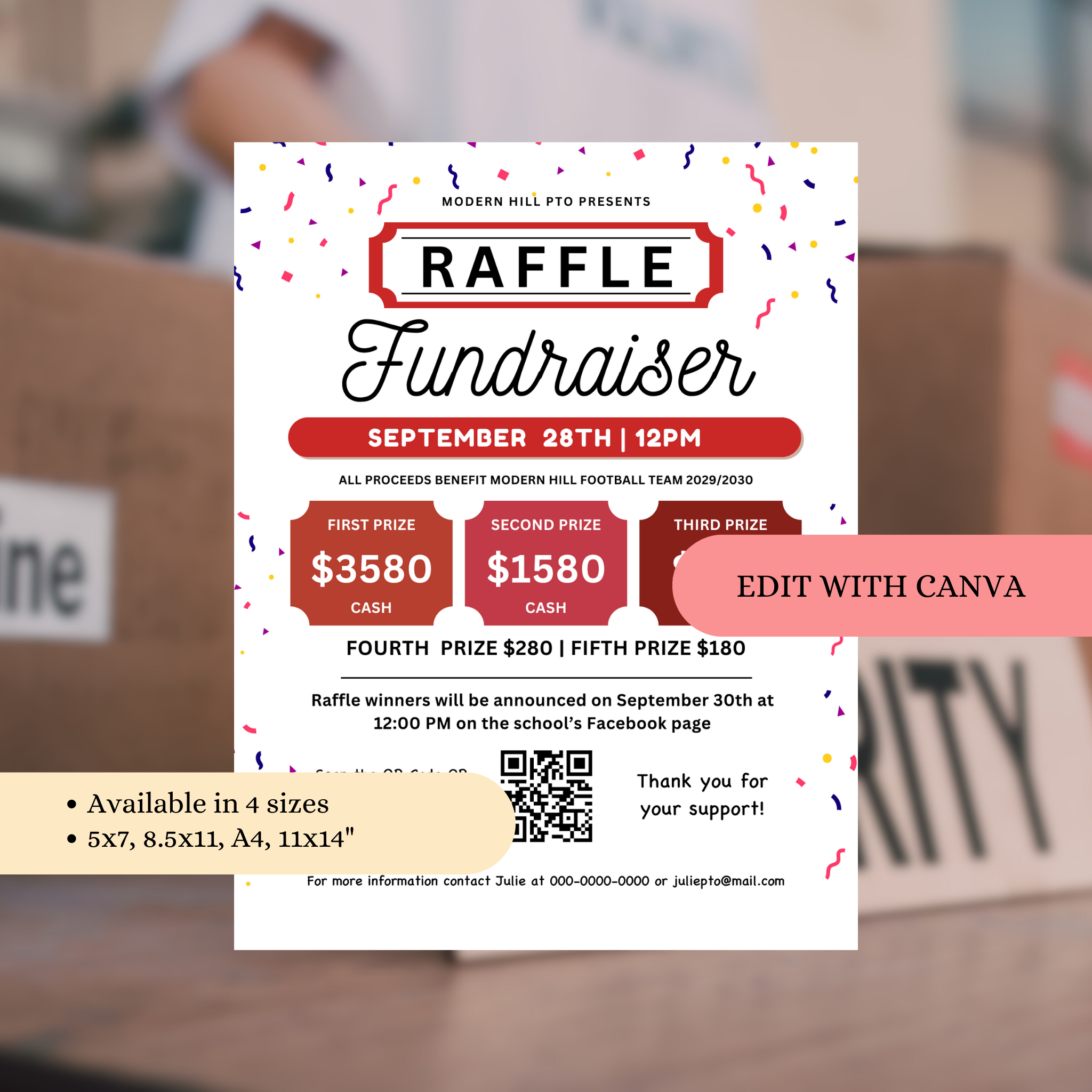 Raffle Fundraiser Flyer Template