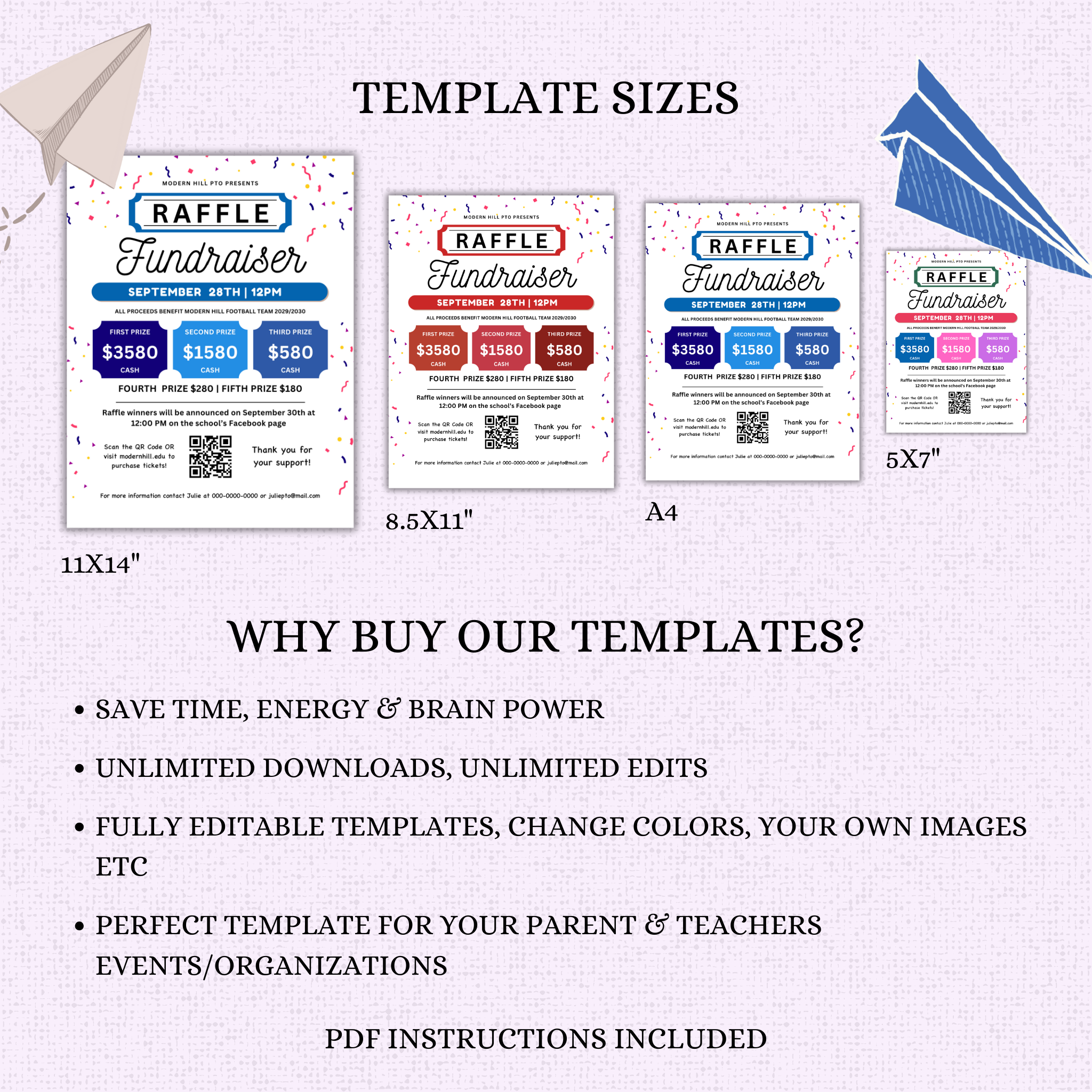 Raffle Fundraiser Flyer Template