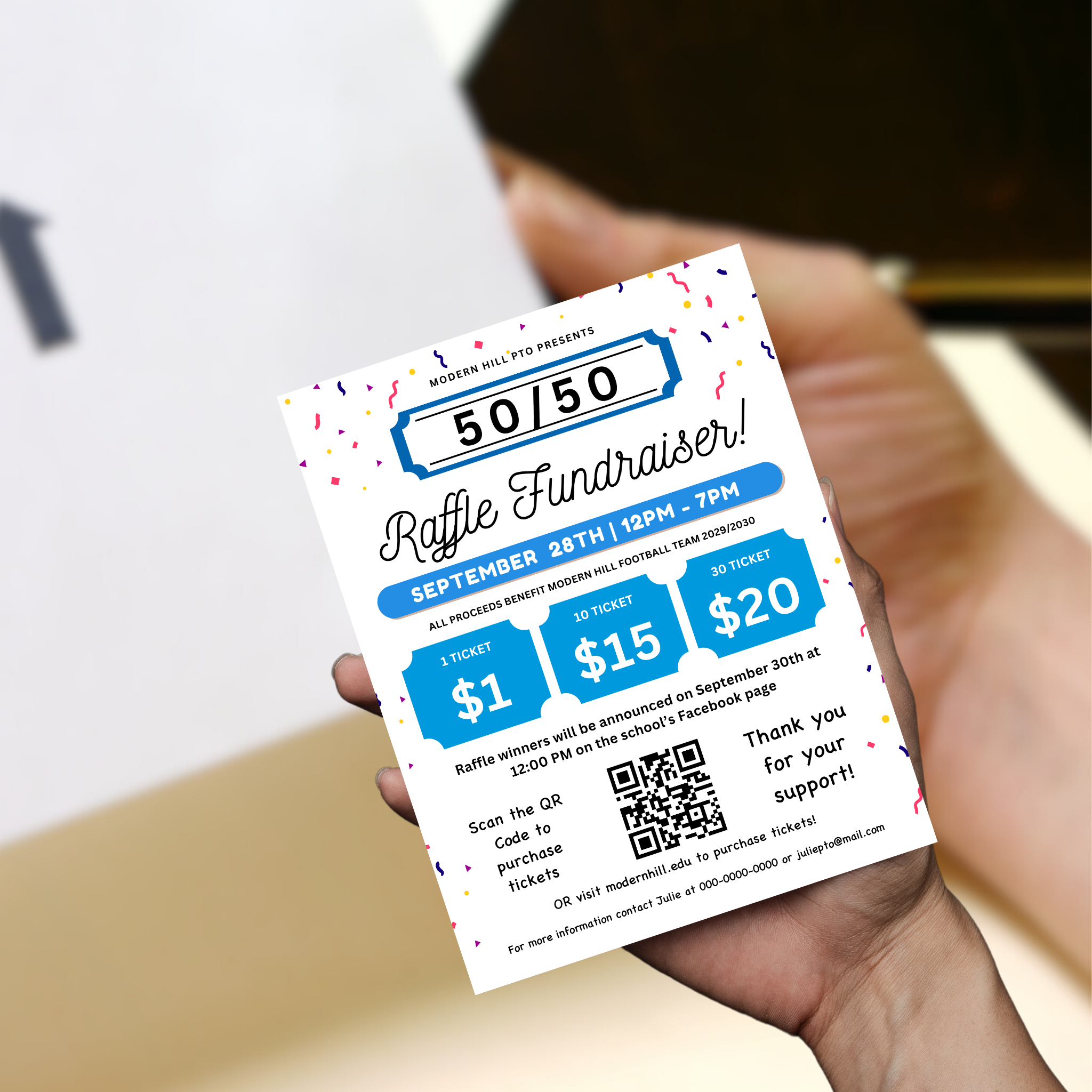50/50 Raffle Fundraiser Flyer Template