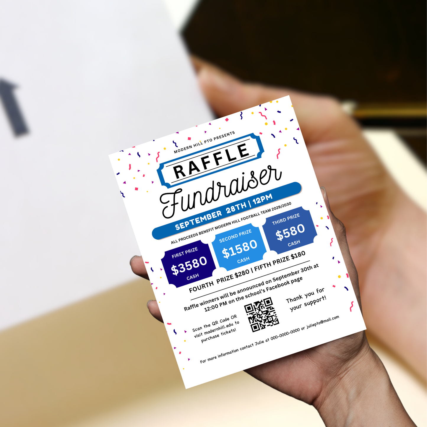 Raffle Fundraiser Flyer Template