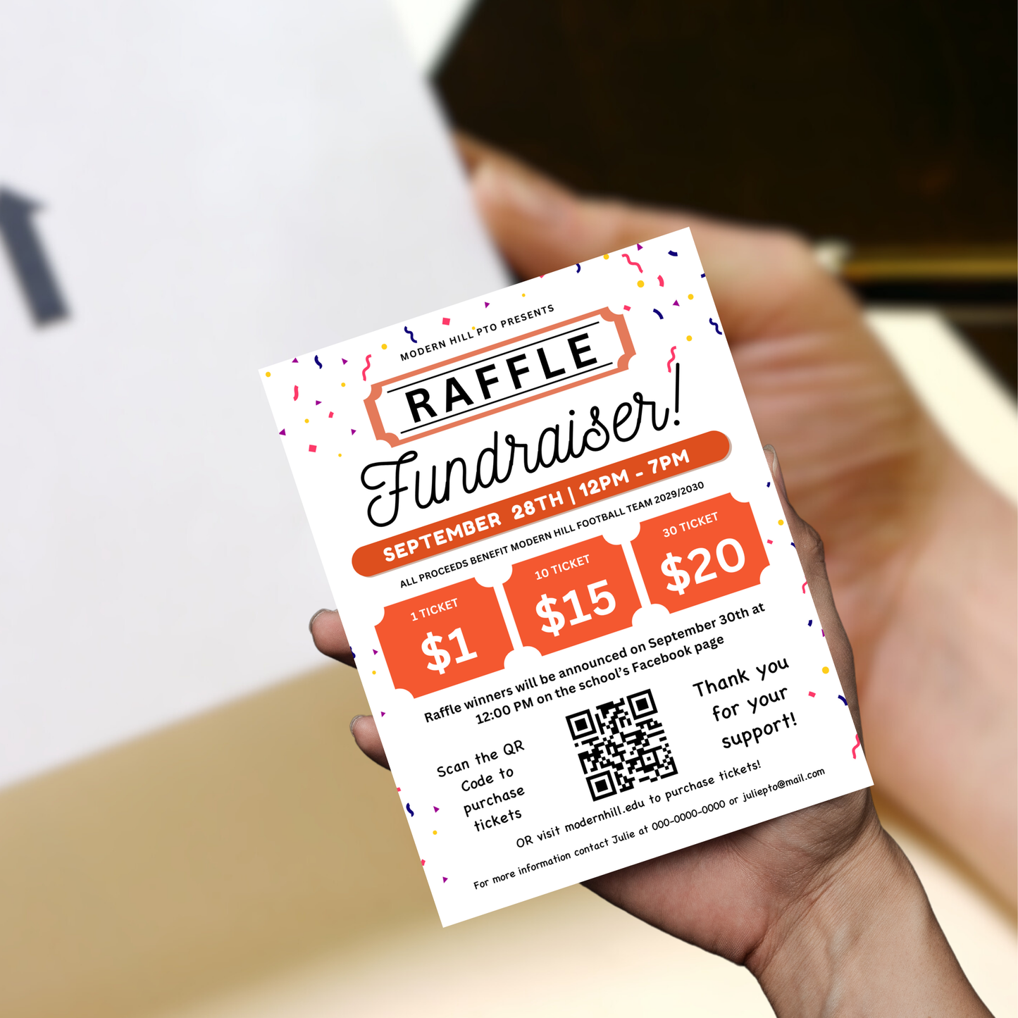Raffle Fundraiser Flyer Template