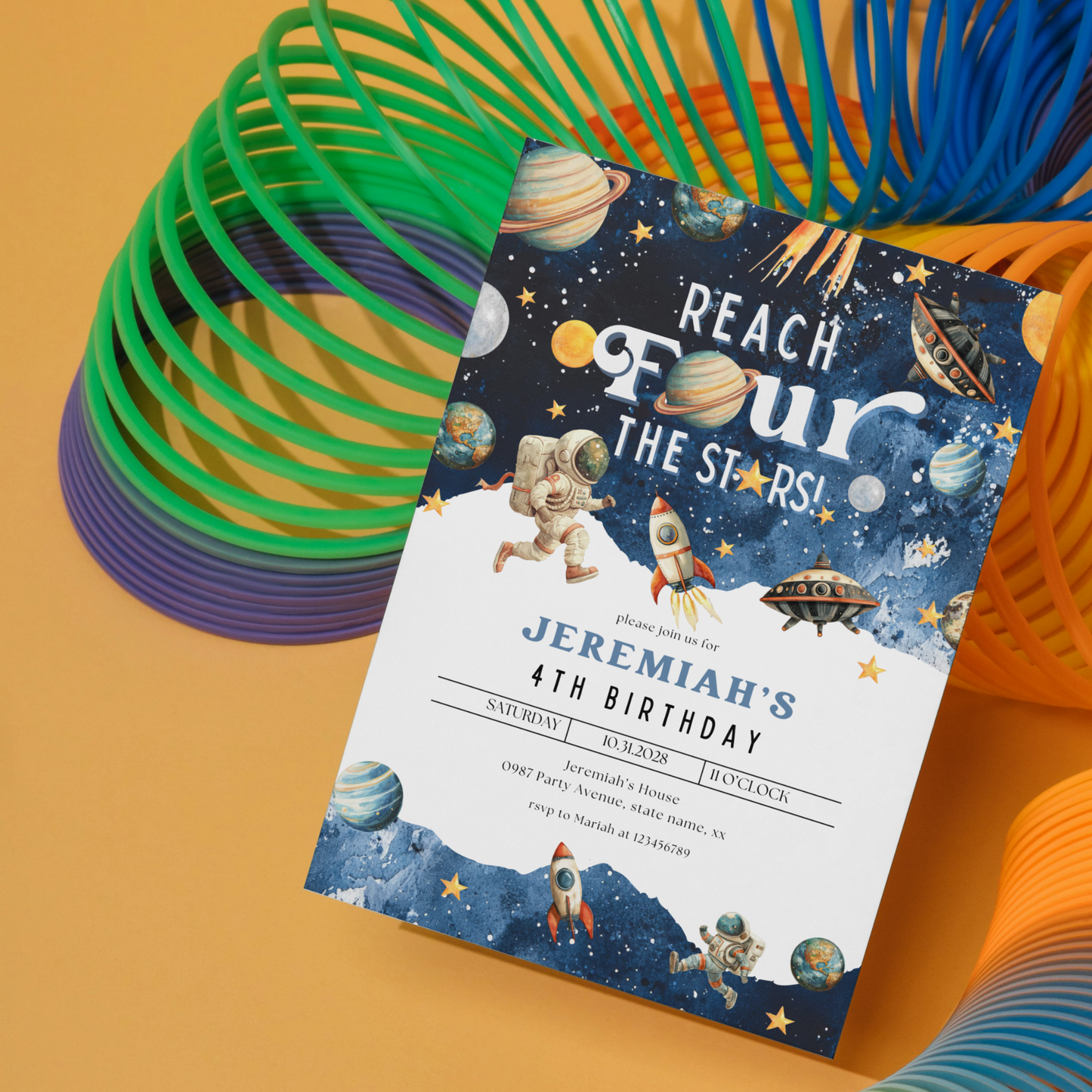 Reach Four the Stars Invitation | Blue