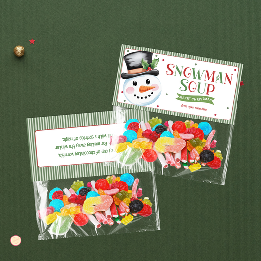 Snowman Soup Treat Bag Topper