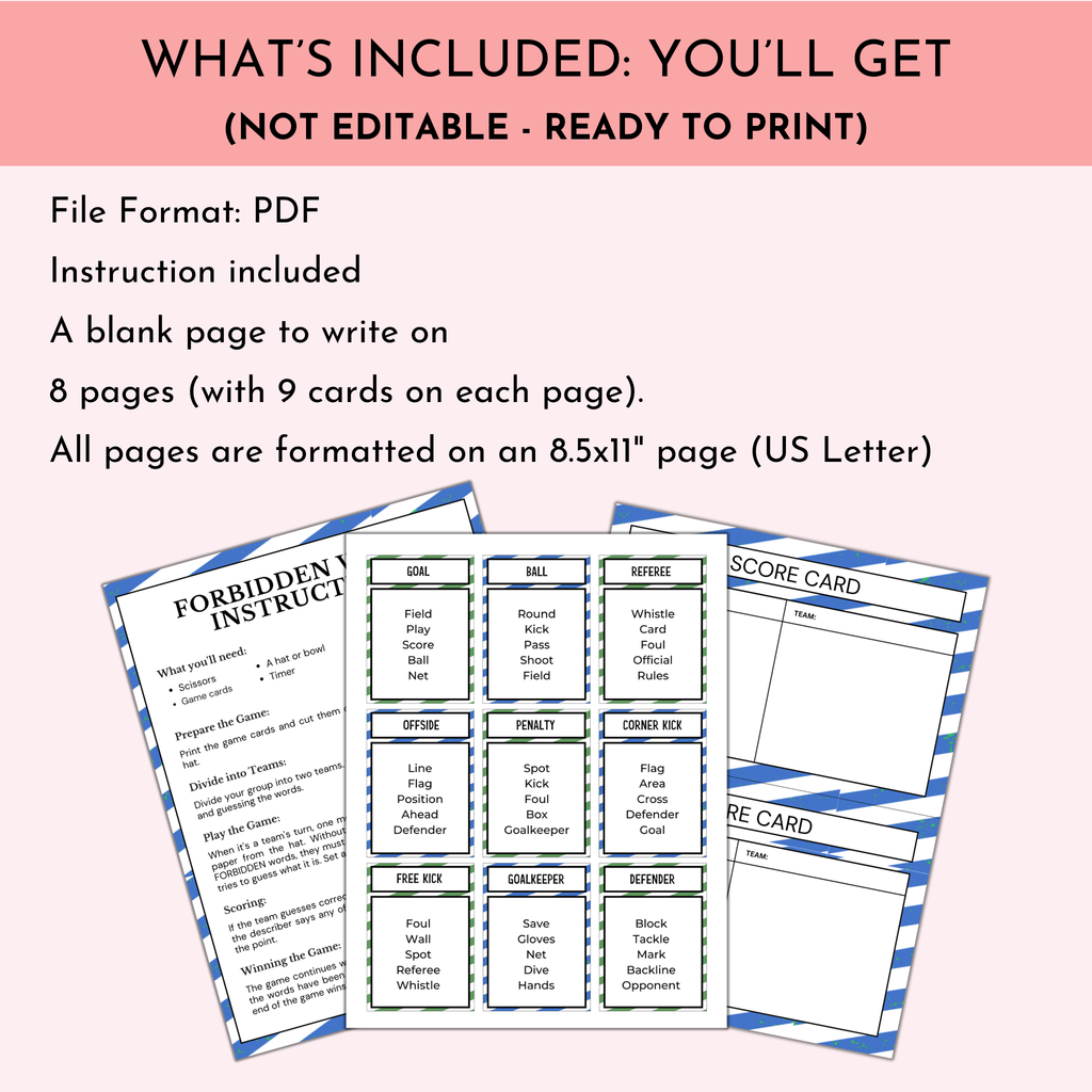 Football (Soccer) Forbidden Word Game