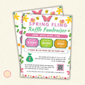 Spring Fling Raffle Fundraiser Flyer Template